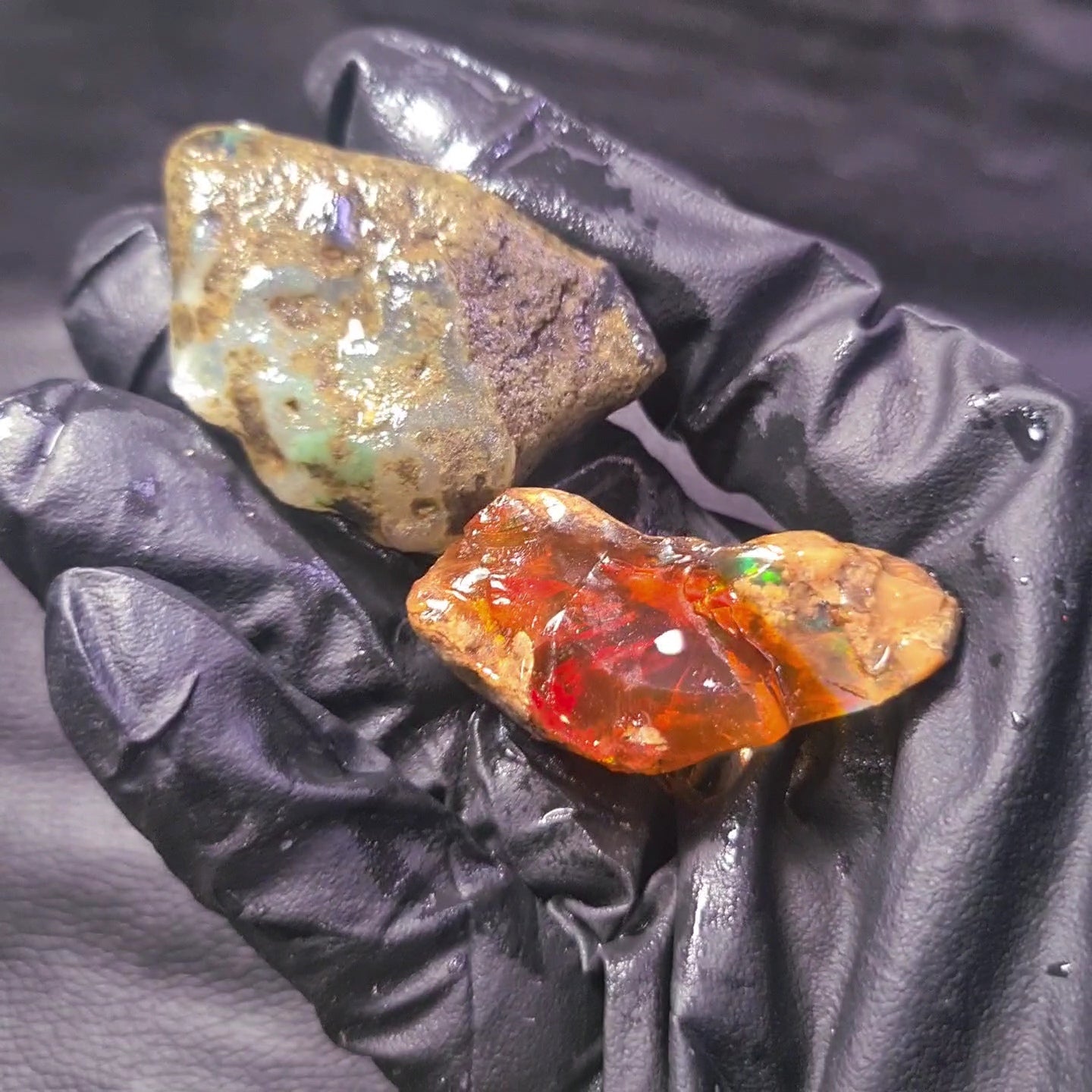 2 Pcs Natural Ethiopian Phantom Water Opal Rough | Raw untreated  | 45-43mm - The LabradoriteKing
