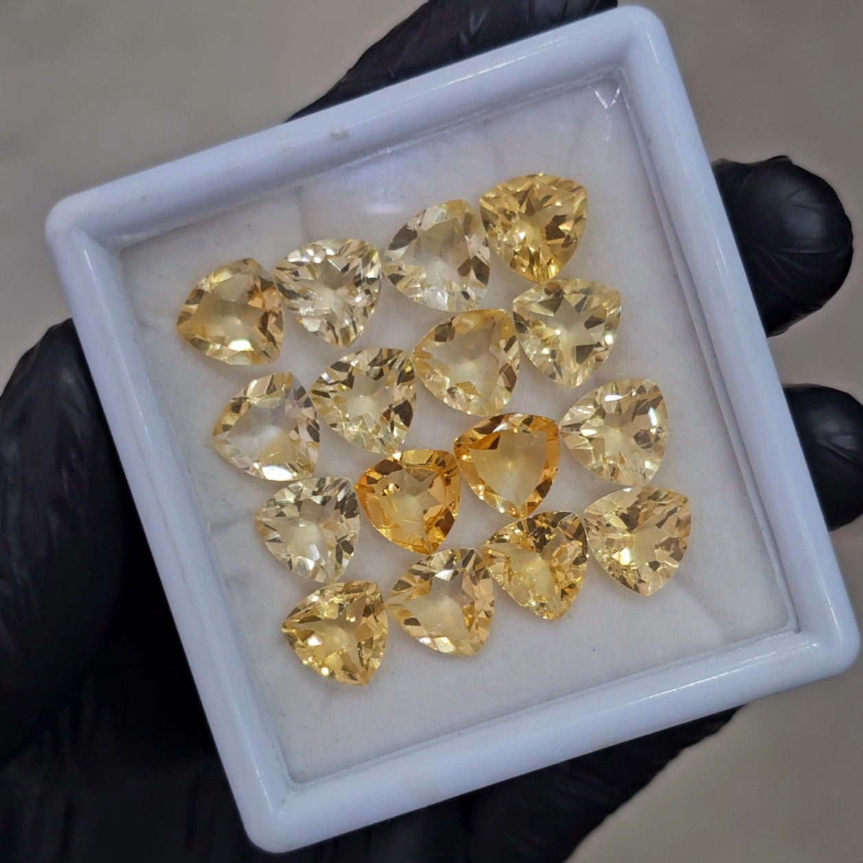 16 Pcs Natural Citrine Faceted  | Trillion | Size: 10mm - The LabradoriteKing