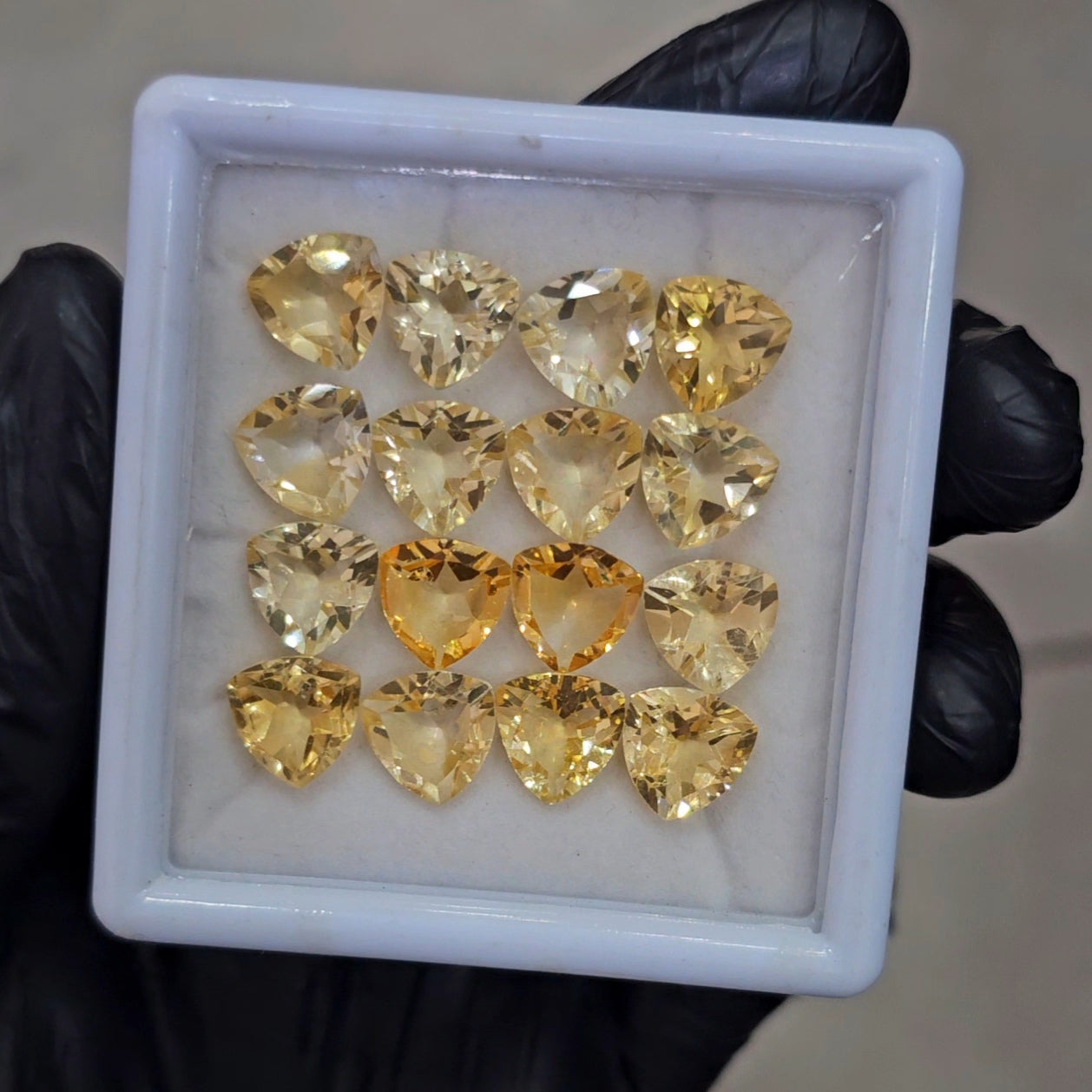 16 Pcs Natural Citrine Faceted  | Trillion | Size: 10mm - The LabradoriteKing