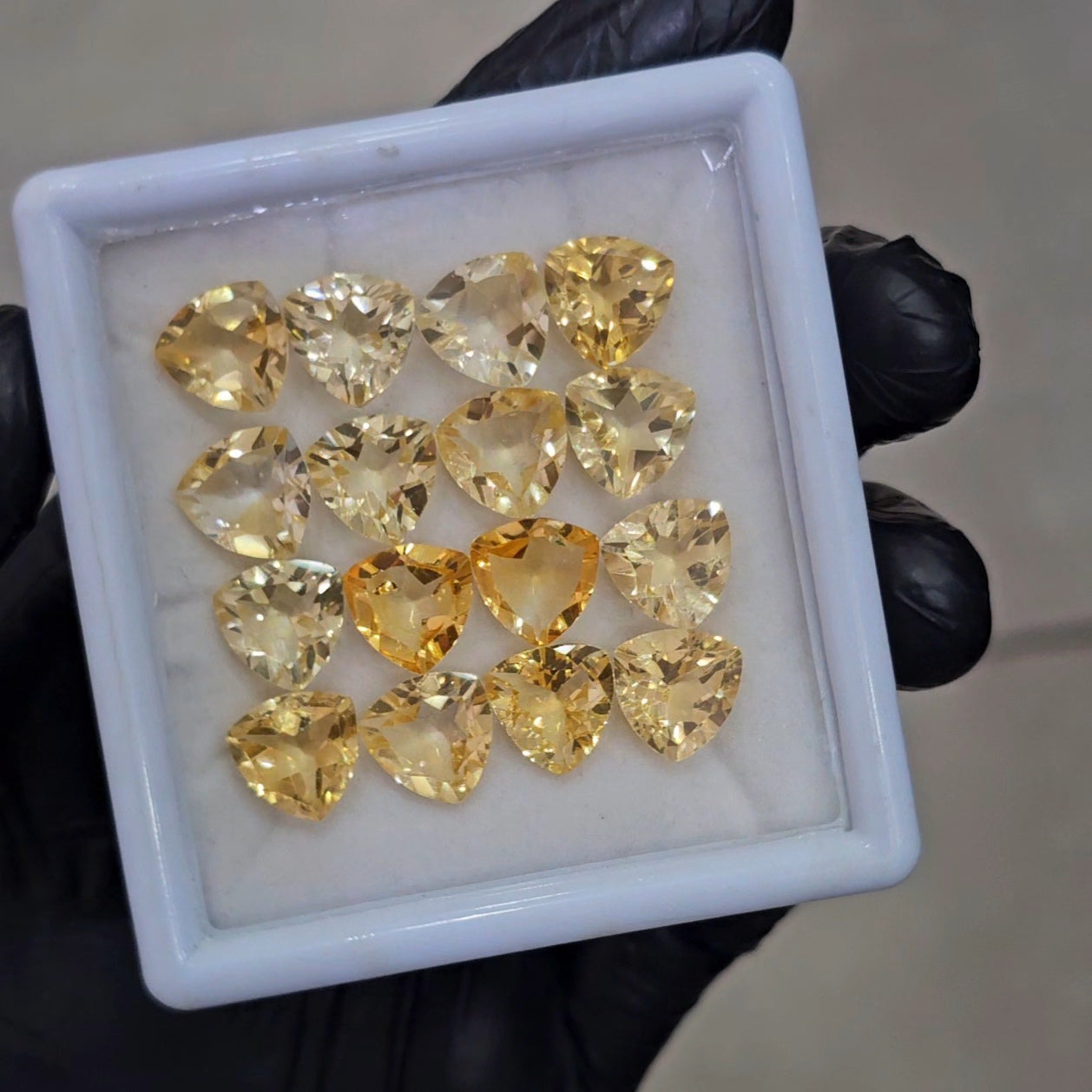 16 Pcs Natural Citrine Faceted  | Trillion | Size: 10mm - The LabradoriteKing