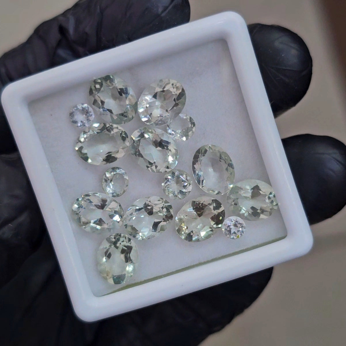 14 Pcs Natural Green Amethyst Faceted  | Mix | Size: 4-9mm - The LabradoriteKing