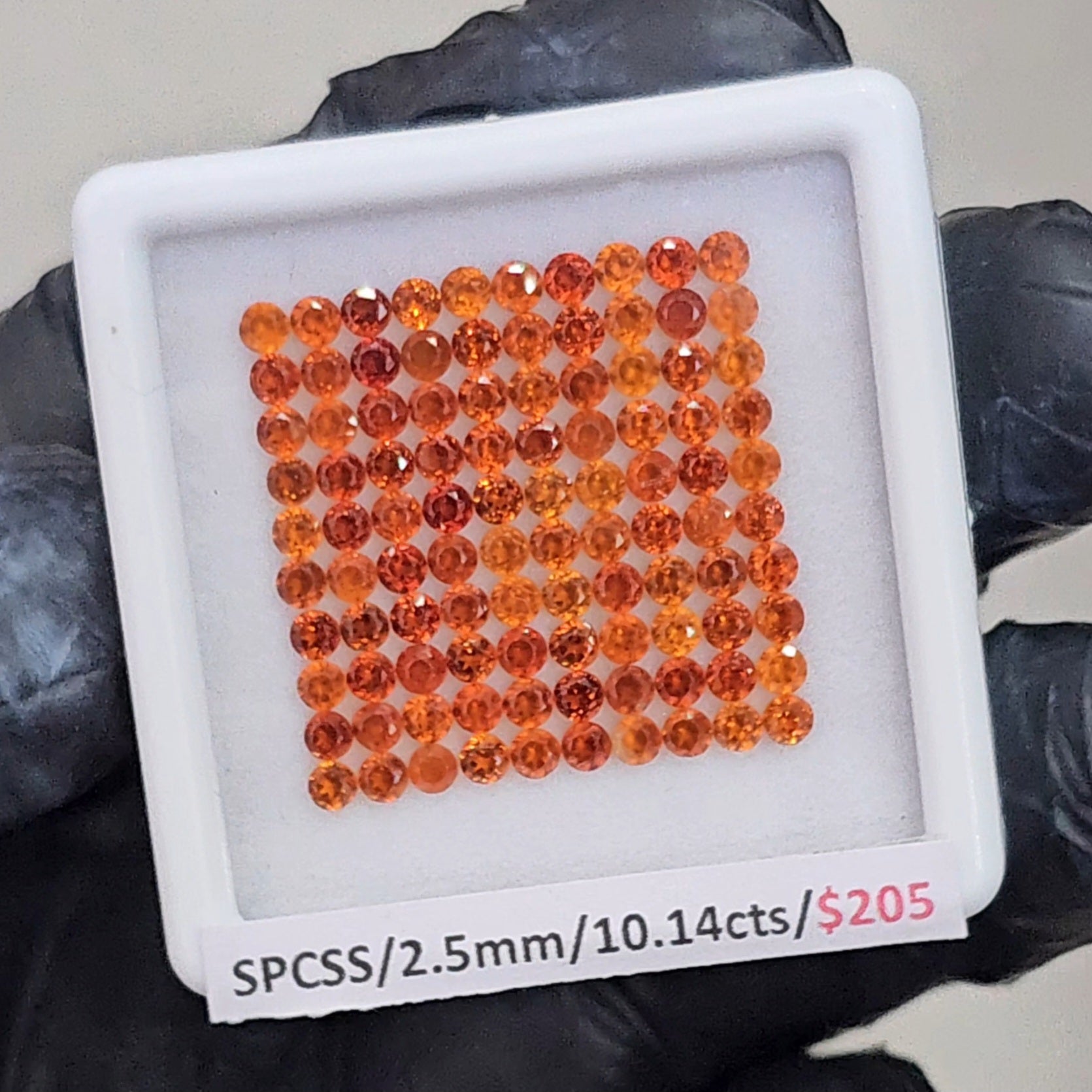 100 Pcs Natural Spessartite Garnet Faceted |Round| Size: 2mm - The LabradoriteKing