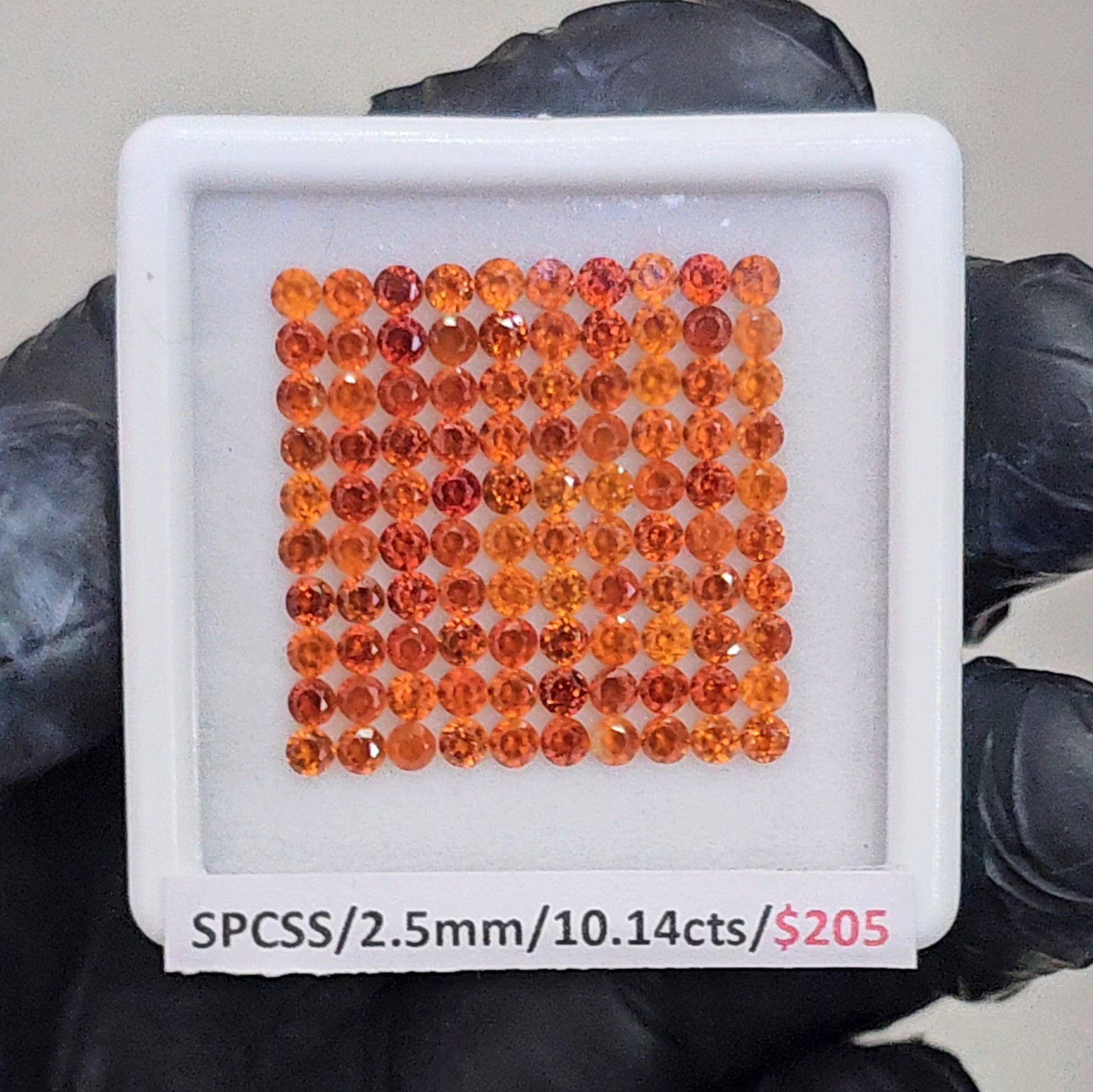 100 Pcs Natural Spessartite Garnet Faceted |Round| Size: 2mm