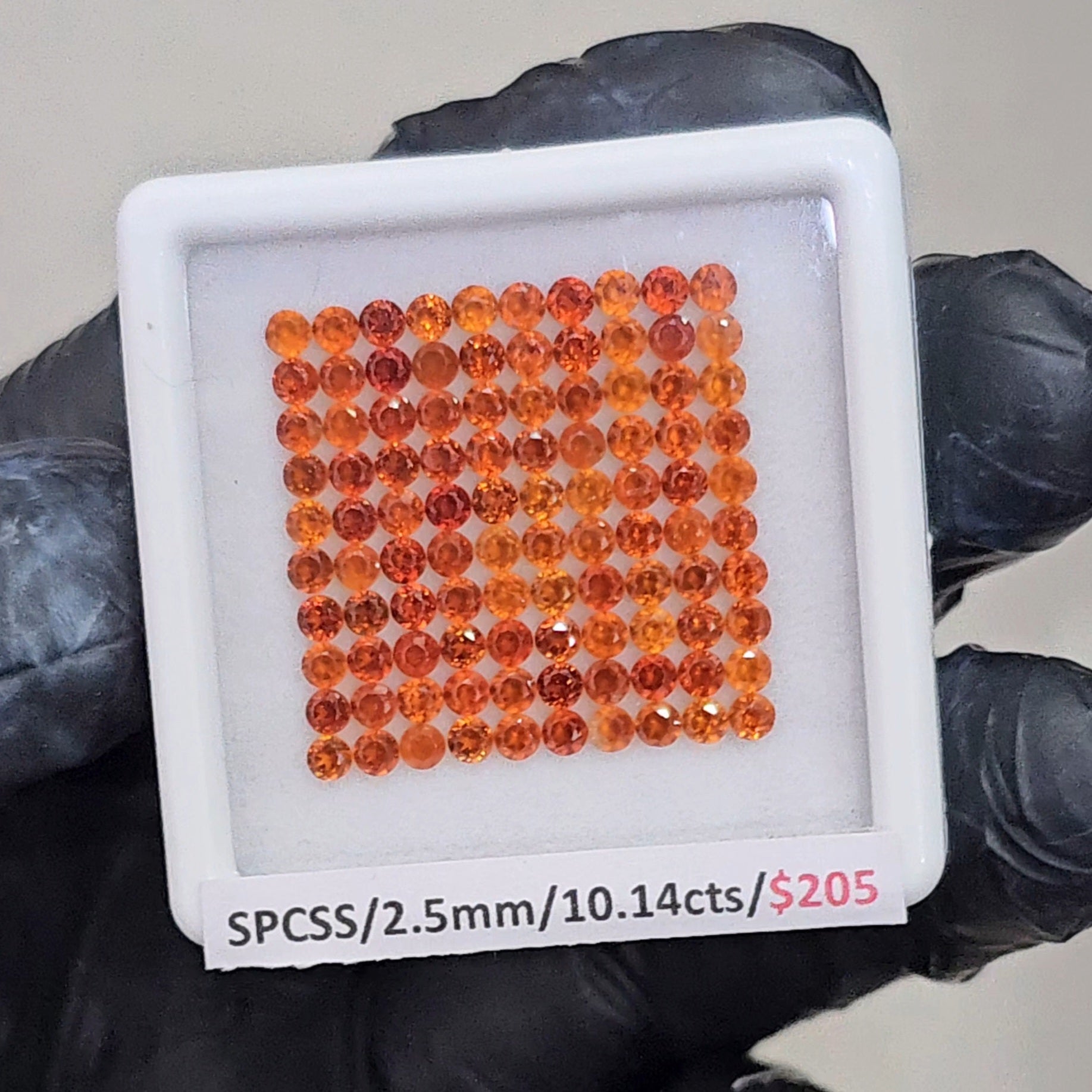 100 Pcs Natural Spessartite Garnet Faceted |Round| Size: 2mm - The LabradoriteKing