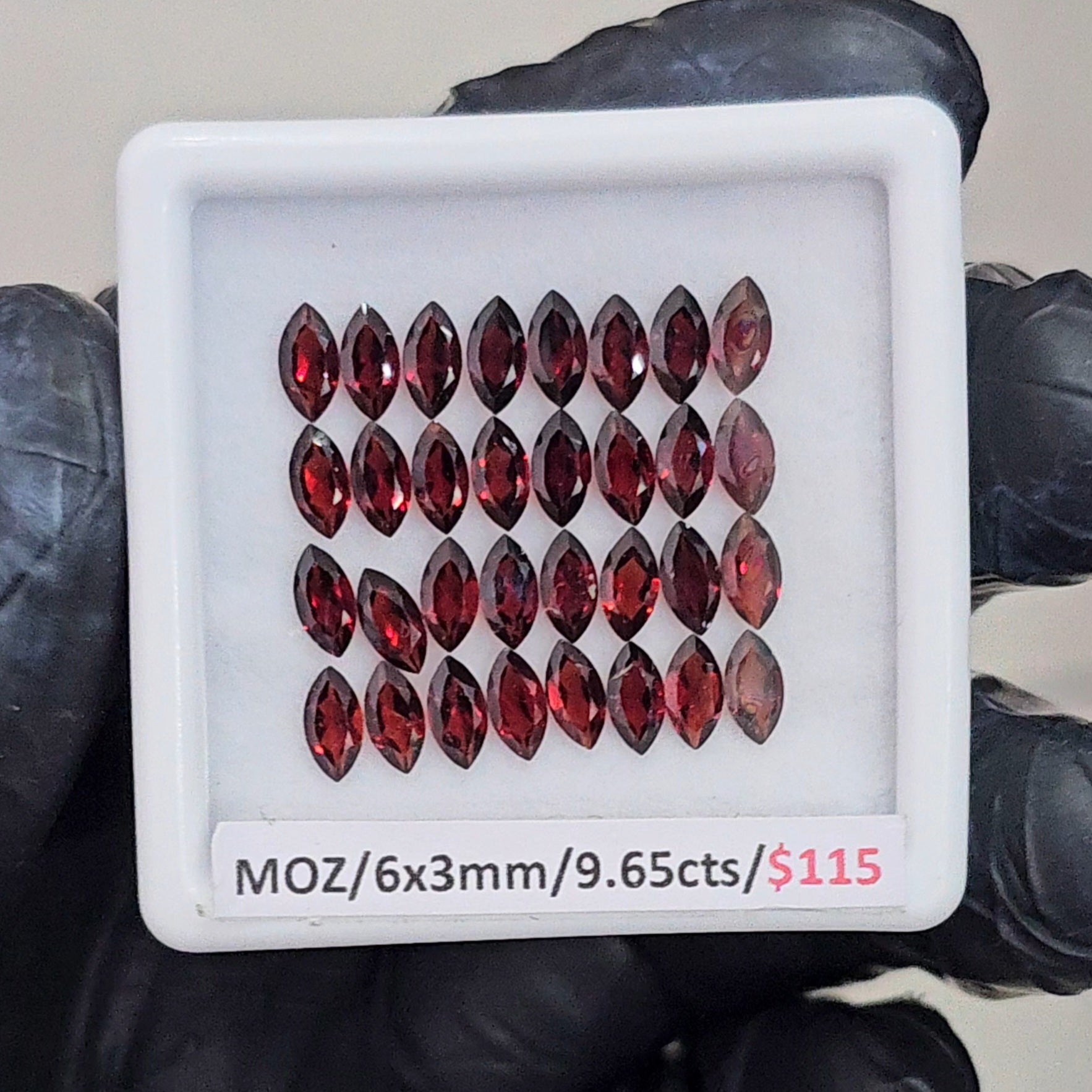 32 Pcs Natural Mozambique Garnet Faceted |Marquise| Size: 6x3mm - The LabradoriteKing