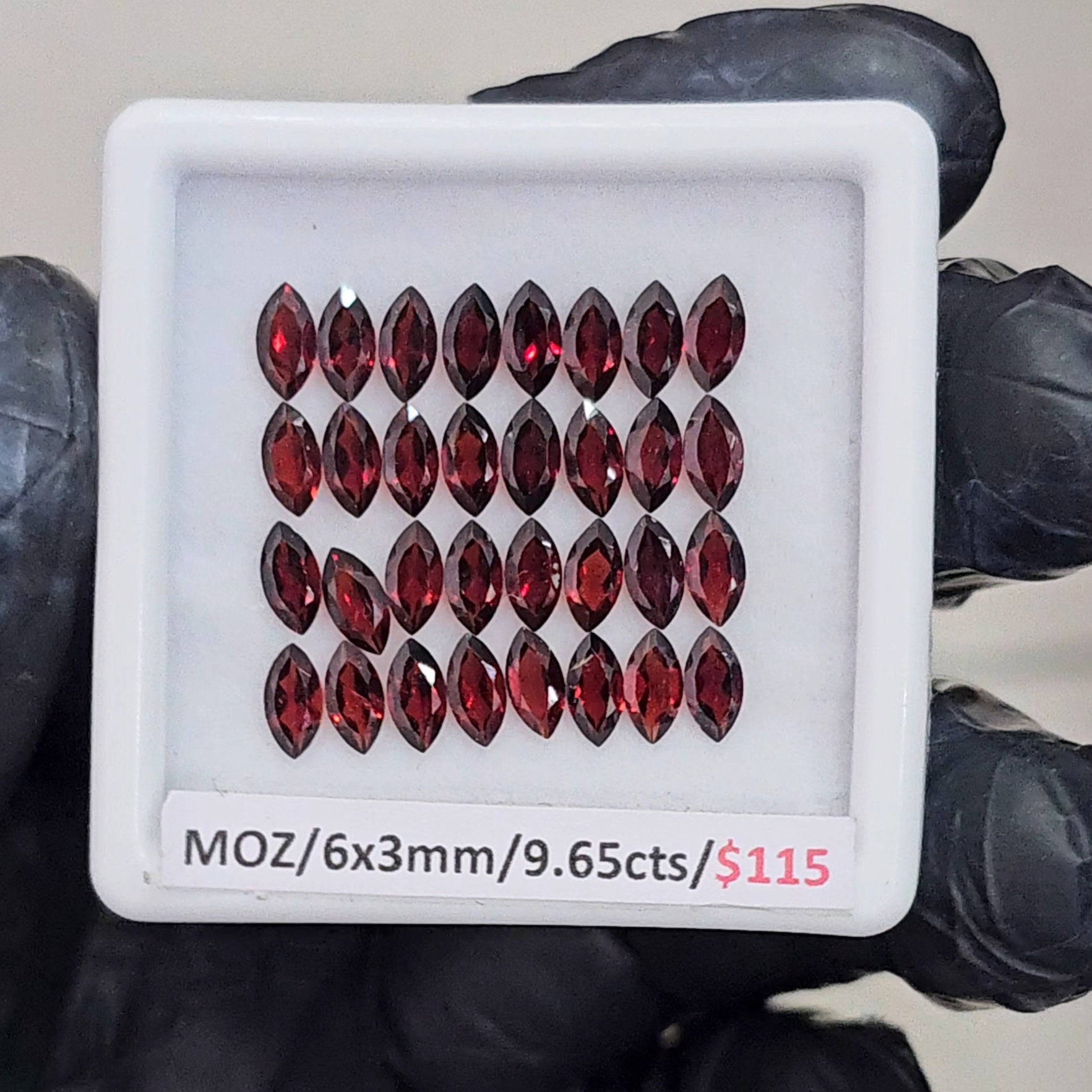 32 Pcs Natural Mozambique Garnet Faceted |Marquise| Size: 6x3mm - The LabradoriteKing