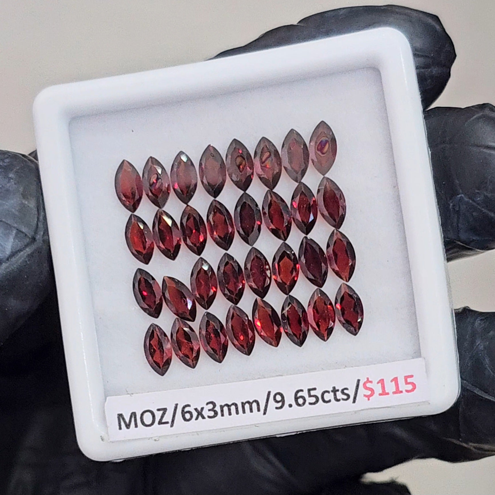 32 Pcs Natural Mozambique Garnet Faceted |Marquise| Size: 6x3mm - The LabradoriteKing