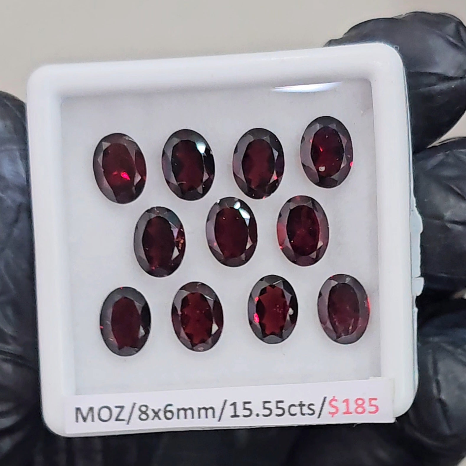 11 Pcs Natural Mozambique Garnet Faceted |Oval| Size: 8x6mm - The LabradoriteKing