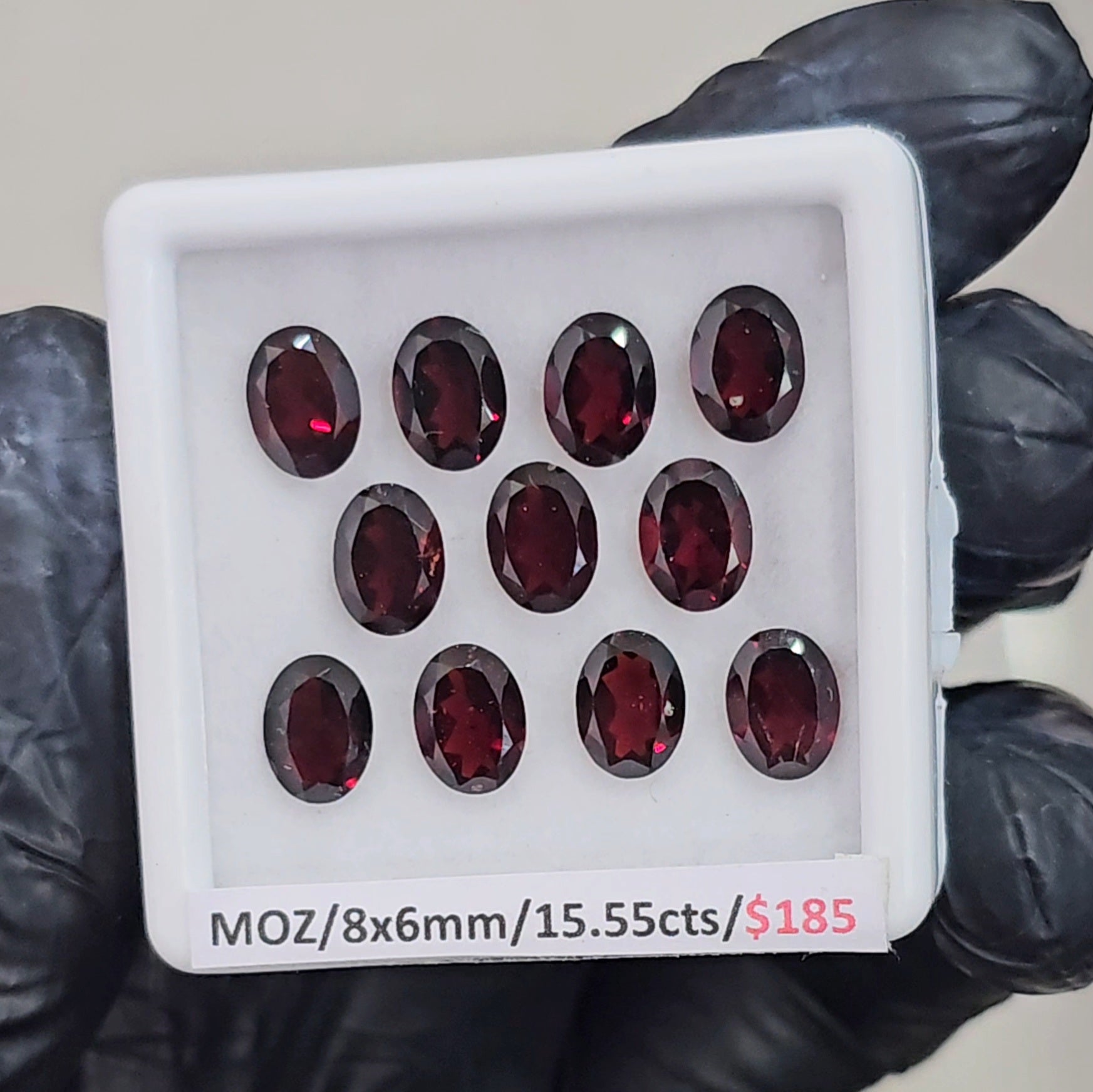 11 Pcs Natural Mozambique Garnet Faceted |Oval| Size: 8x6mm - The LabradoriteKing