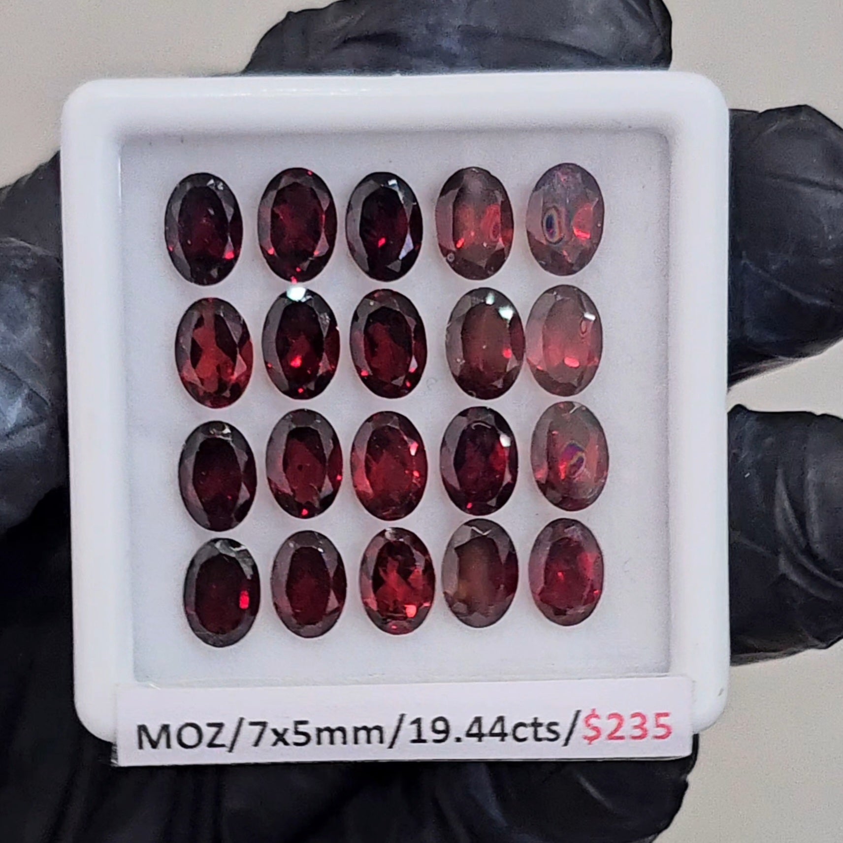 20 Pcs Natural Mozambique Garnet Faceted |Oval| Size: 7x5mm - The LabradoriteKing