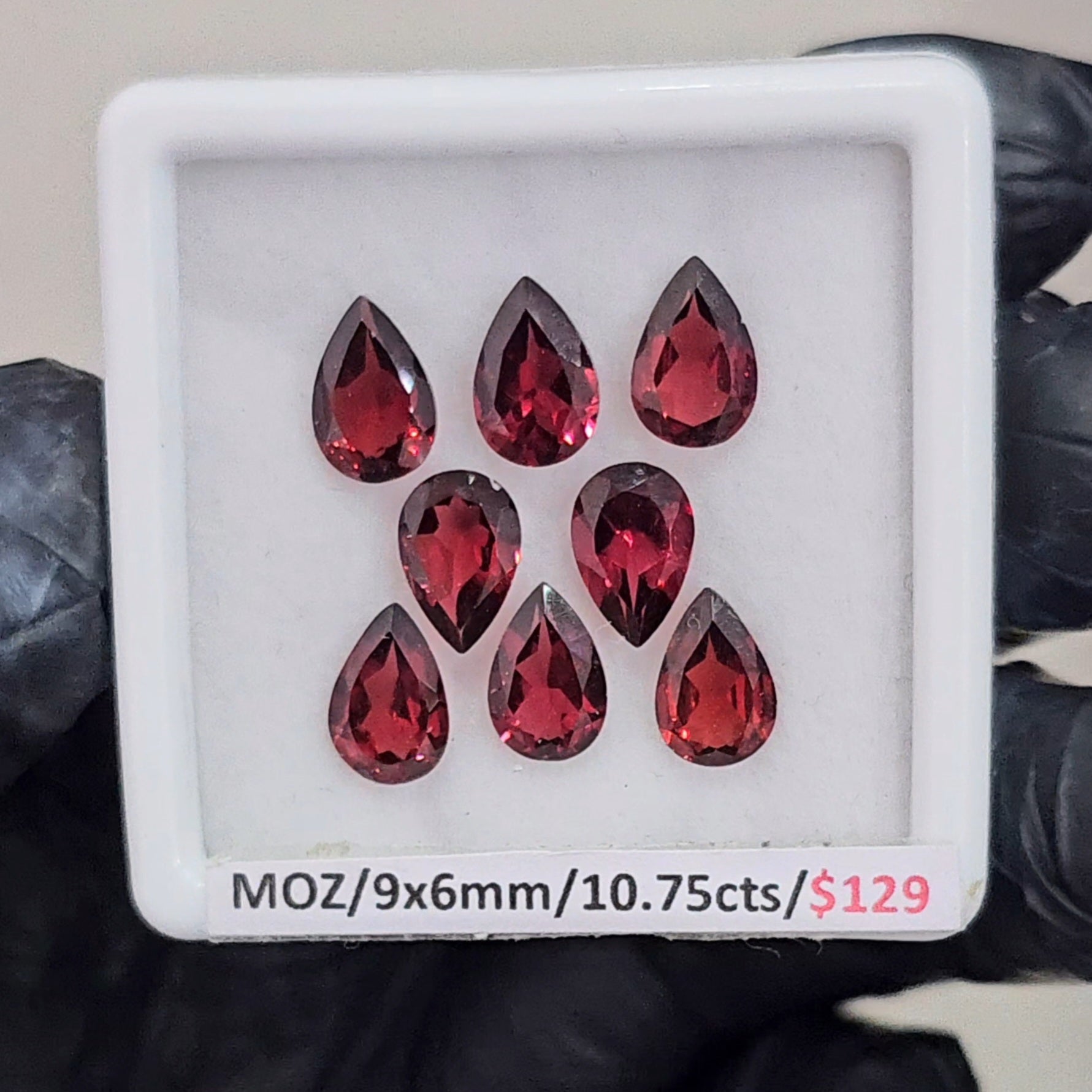 8 Pcs Natural Mozambique Garnet Faceted |Pear| Size: 9x6mm - The LabradoriteKing