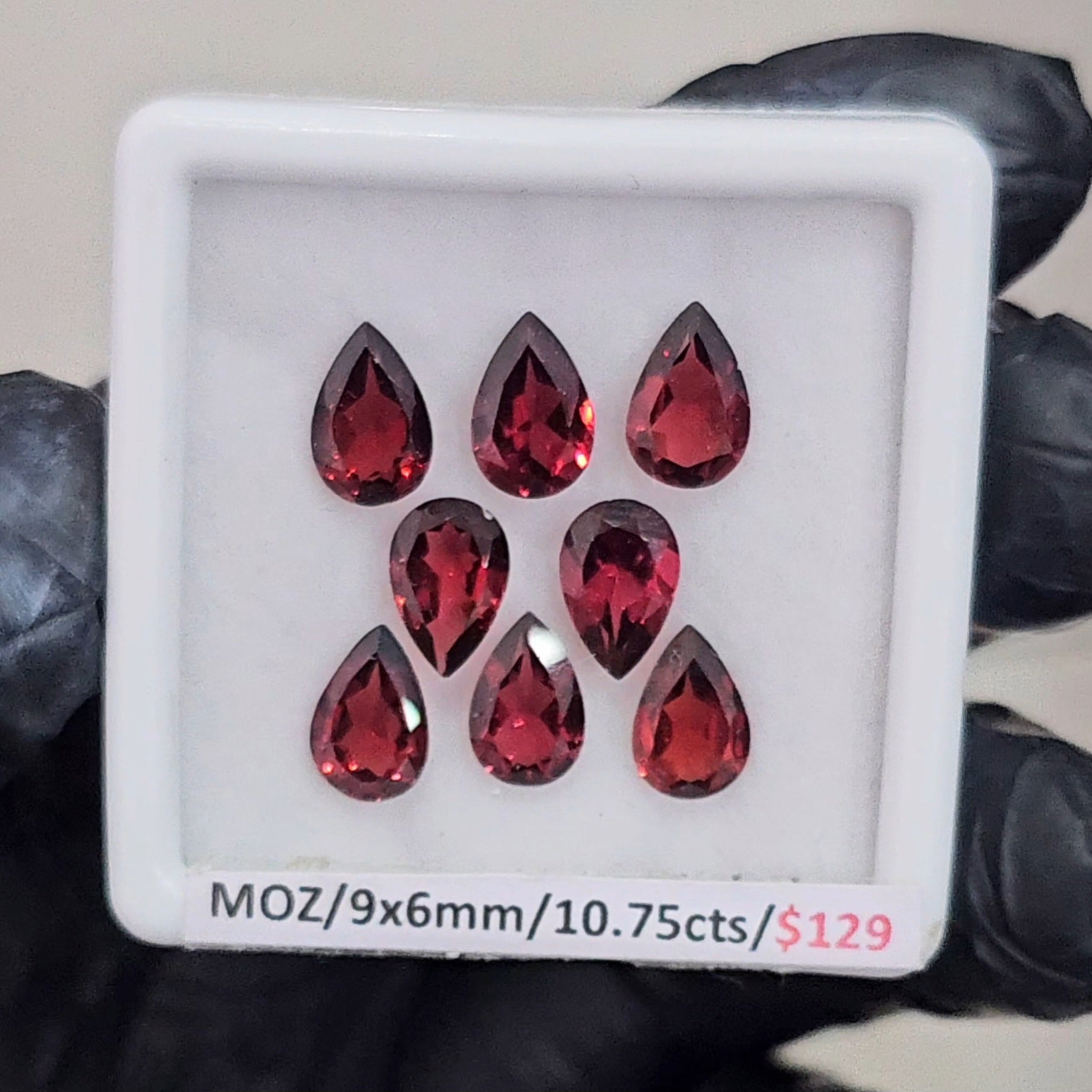 8 Pcs Natural Mozambique Garnet Faceted |Pear| Size: 9x6mm - The LabradoriteKing