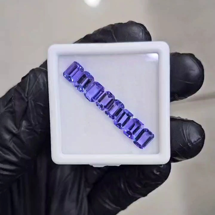 8 Pcs Natural Tanzanite Faceted |Rectangle| Size: 8x6mm - The LabradoriteKing