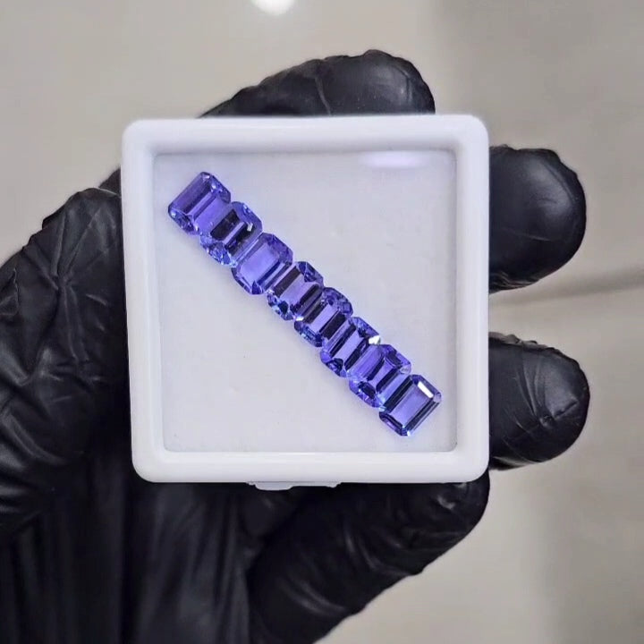 8 Pcs Natural Tanzanite Faceted |Rectangle| Size: 8x6mm - The LabradoriteKing