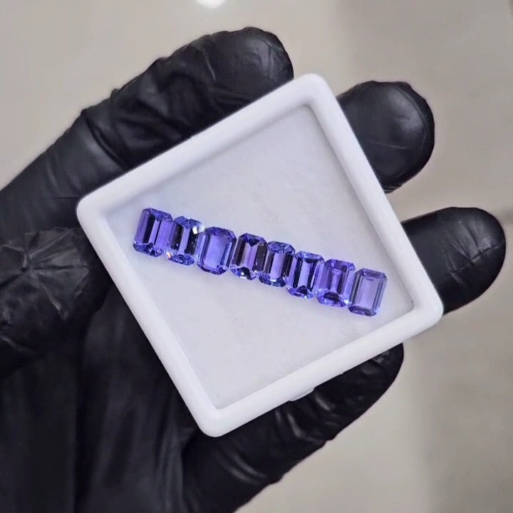 8 Pcs Natural Tanzanite Faceted |Rectangle| Size: 8x6mm - The LabradoriteKing