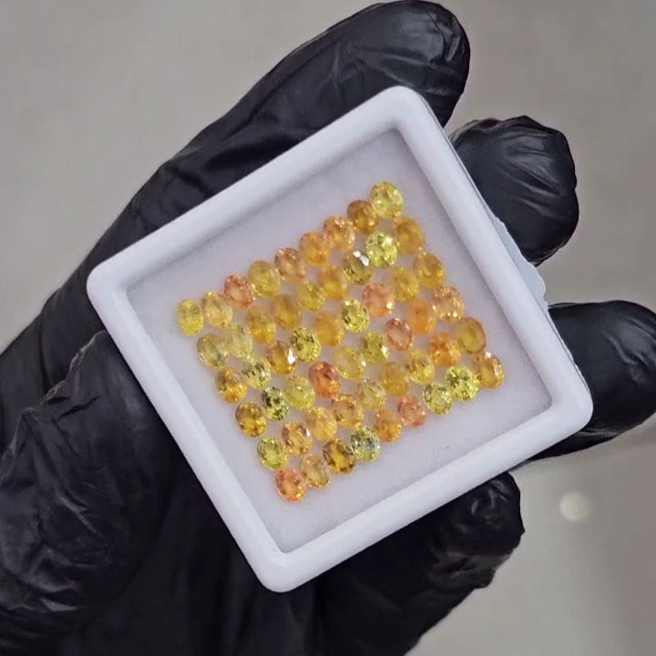 54pcs Natural Multi Sapphire heated Faceted | Oval | 4x3mm | Multi Colour - The LabradoriteKing