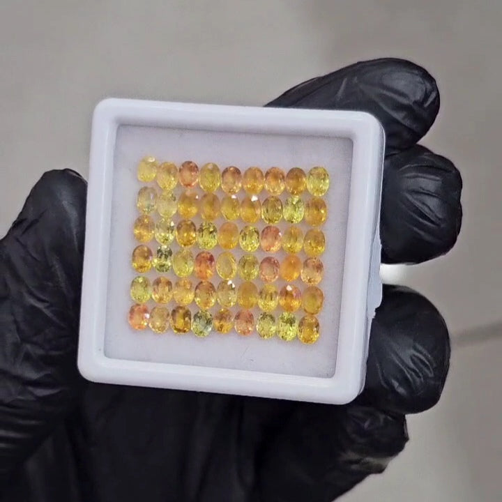 54pcs Natural Multi Sapphire heated Faceted | Oval | 4x3mm | Multi Colour - The LabradoriteKing