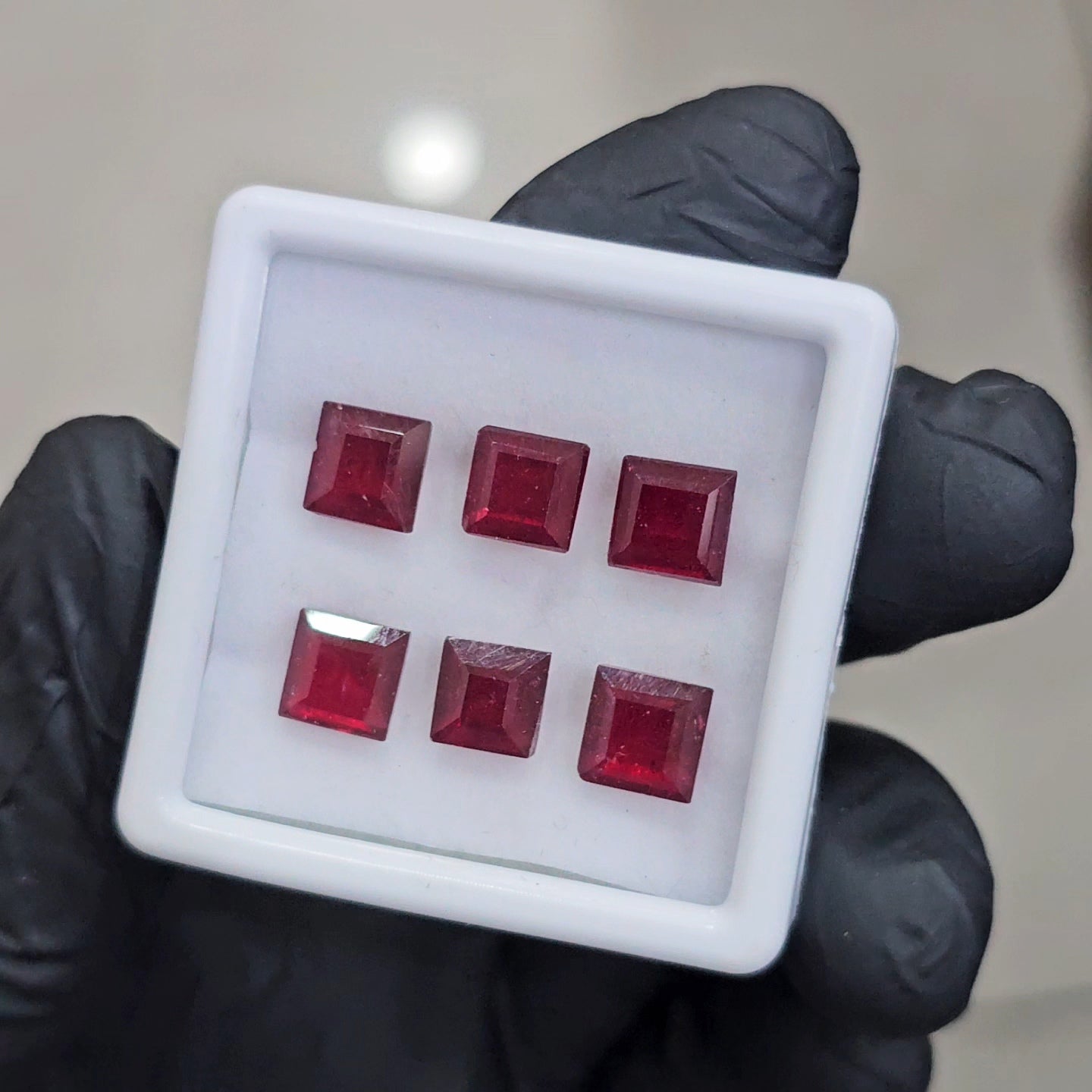 28 Pcs Natural Ruby Faceted | Square | 7mm - The LabradoriteKing