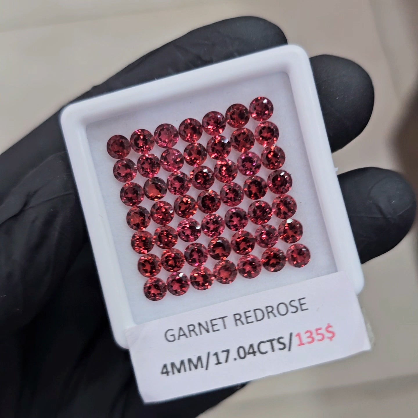 49 Pcs Natural Redrose Garnet | Round| Size: 4mm - The LabradoriteKing