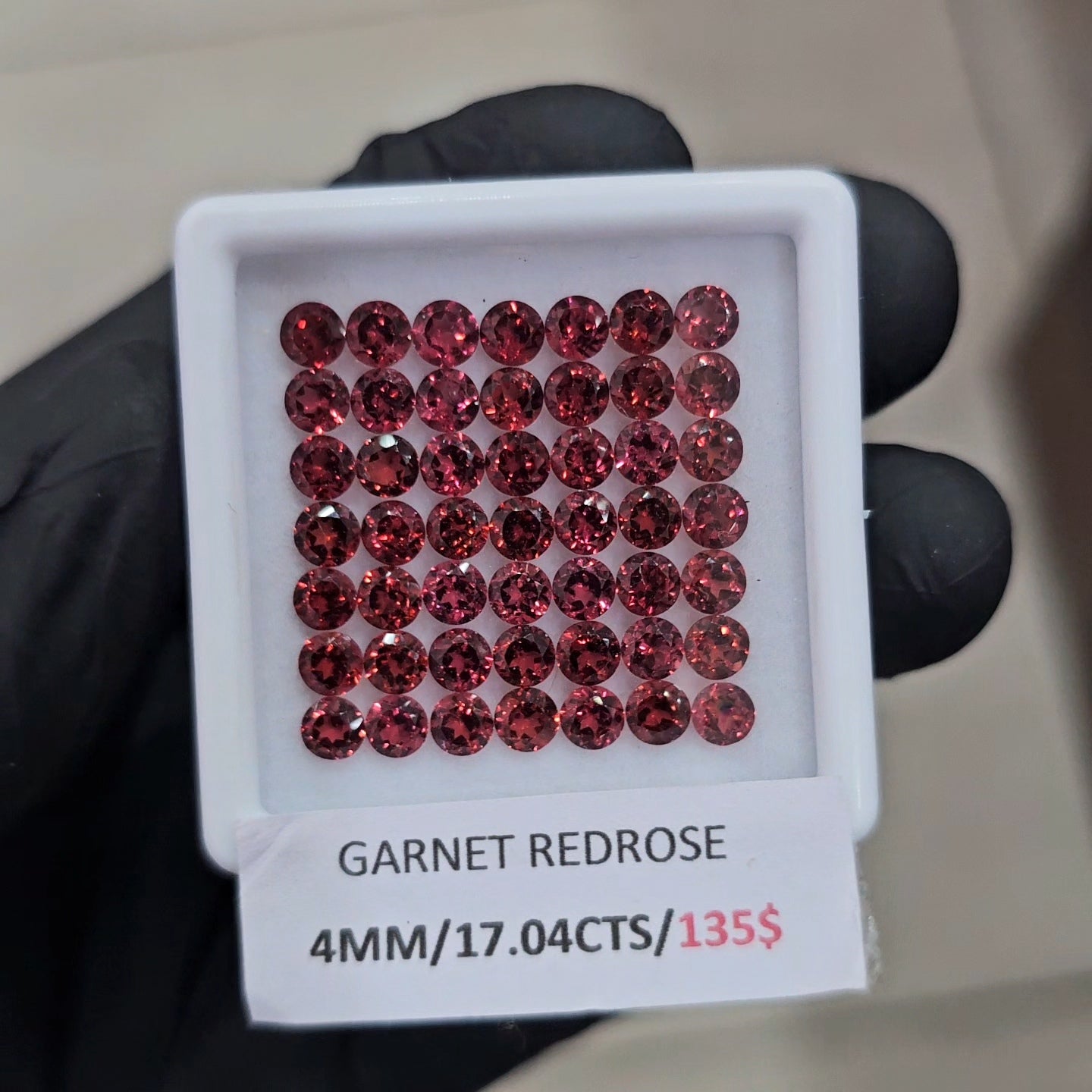 49 Pcs Natural Redrose Garnet | Round| Size: 4mm - The LabradoriteKing