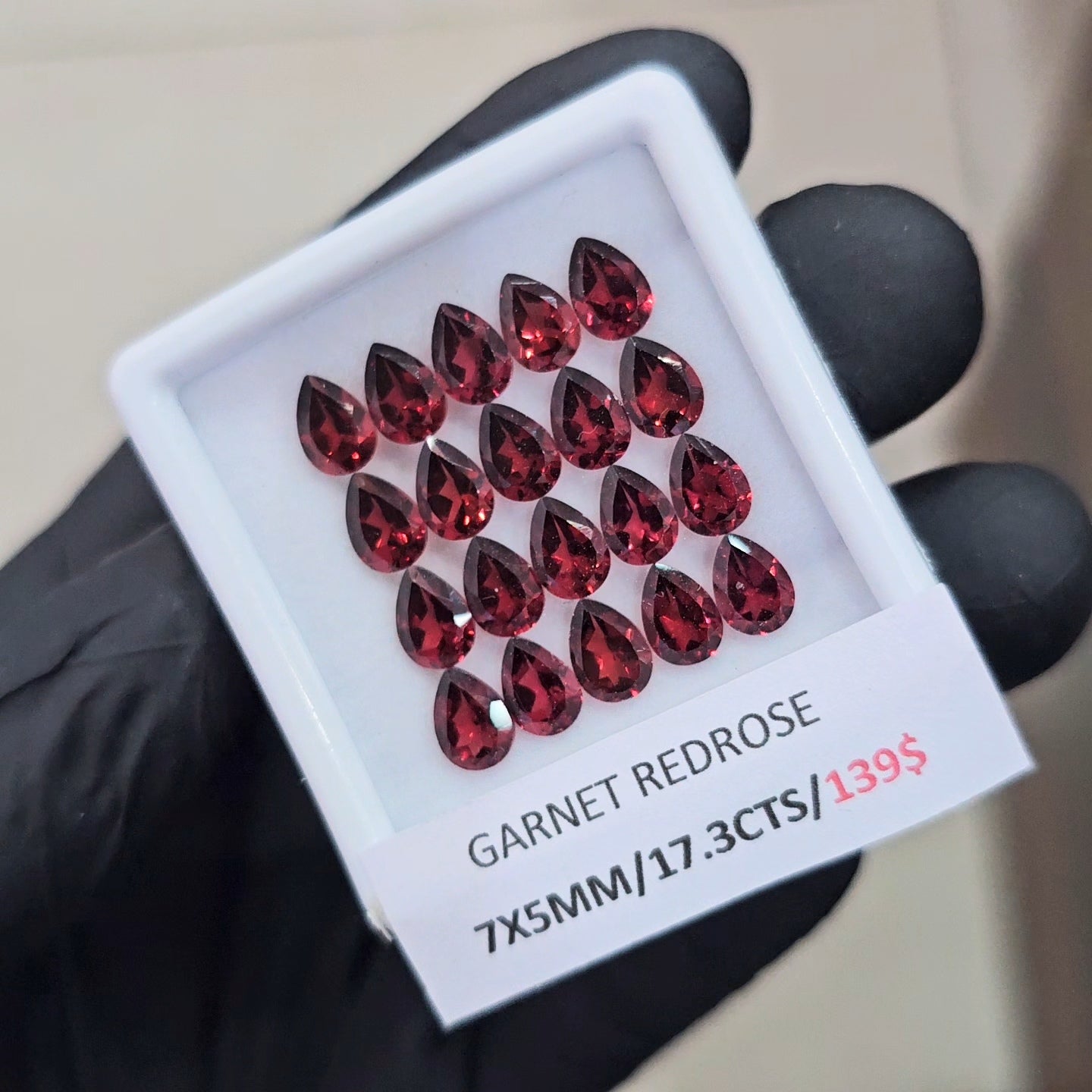 20 Pcs Natural Redrose Garnet | Pear| Size: 7x5mm - The LabradoriteKing