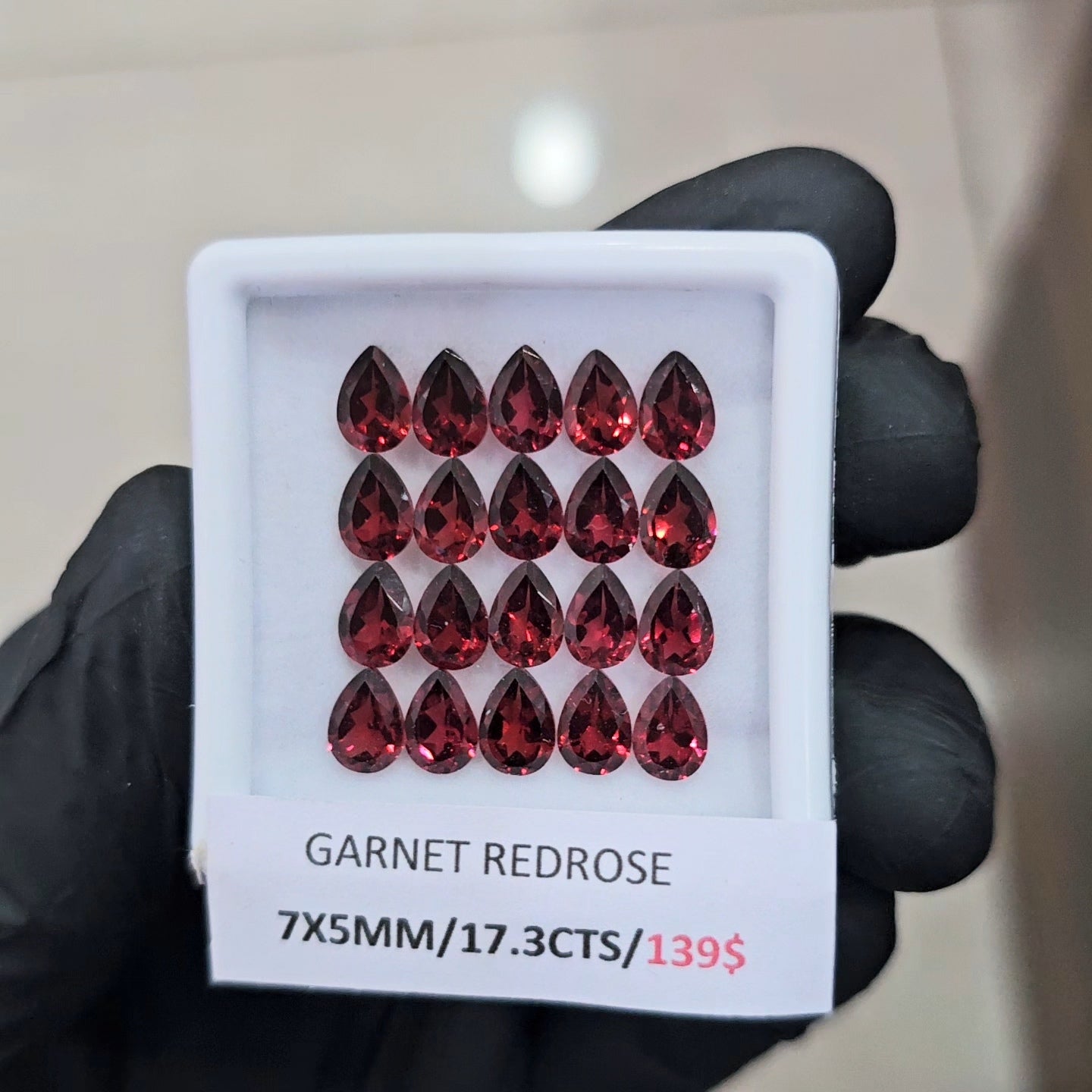 20 Pcs Natural Redrose Garnet | Pear| Size: 7x5mm - The LabradoriteKing