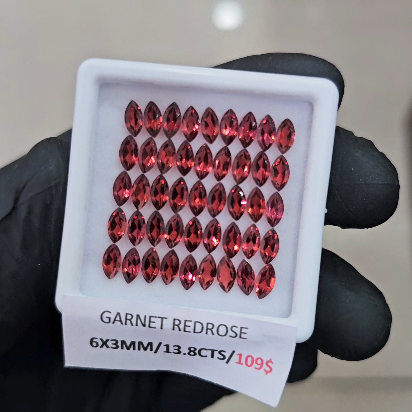 45 Pcs Natural Redrose Garnet | Marquise| Size: 6x3mm - The LabradoriteKing