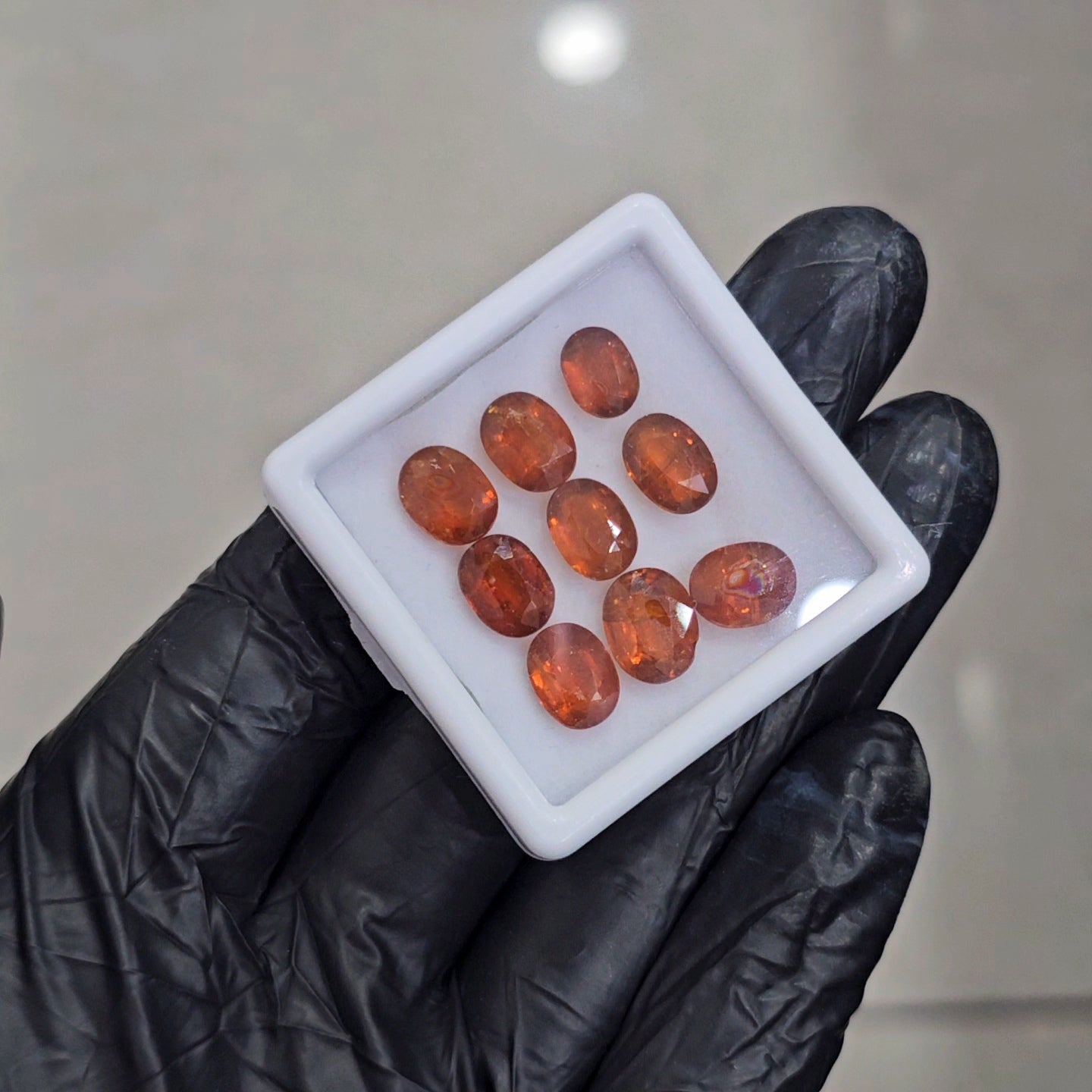 9 Pcs Of Natural Orange Kyanite Faceted |Oval Shape| Size: 7-10mm - The LabradoriteKing