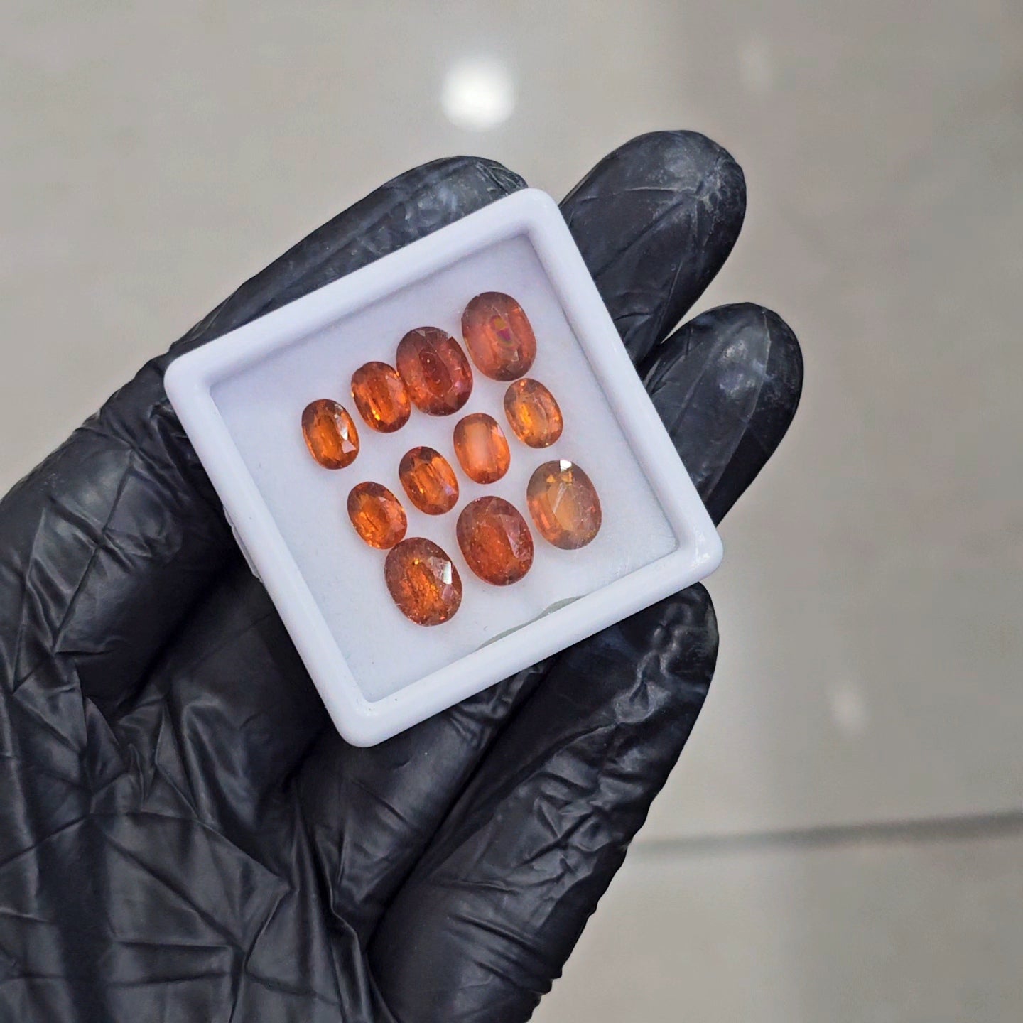 11 Pcs Of Natural Orange Kyanite Faceted |Oval Shape| Size: 7-9mm - The LabradoriteKing