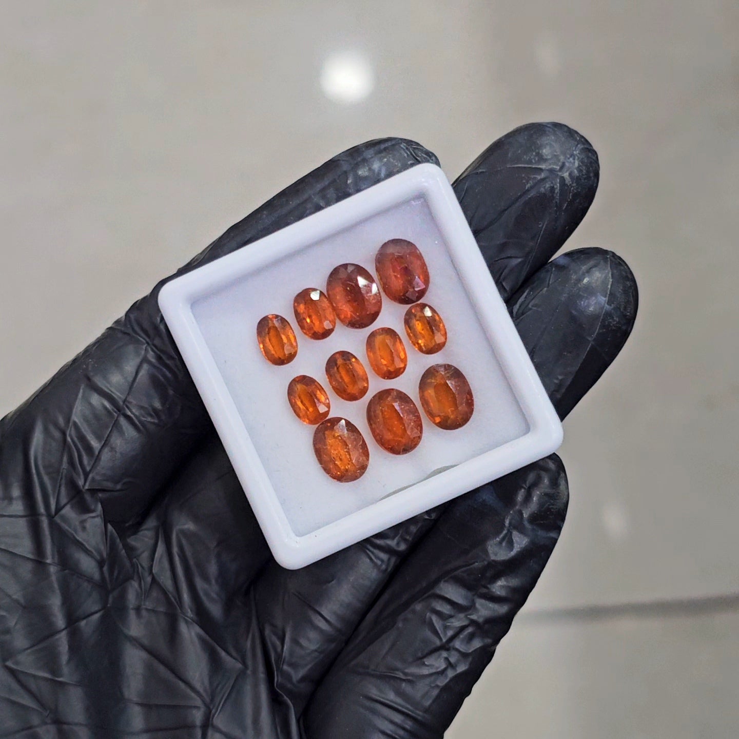 11 Pcs Of Natural Orange Kyanite Faceted |Oval Shape| Size: 7-9mm - The LabradoriteKing