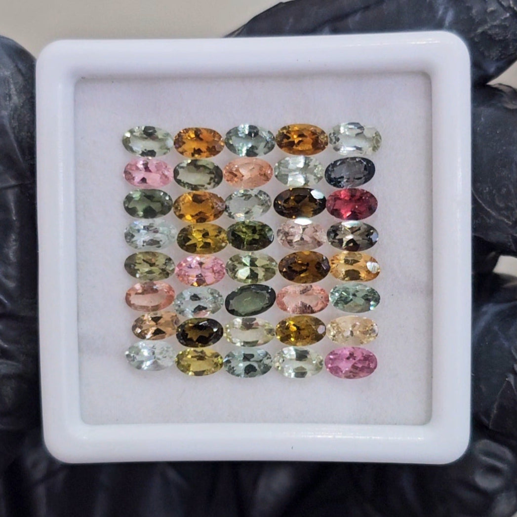 40 Pcs of Natural Tourmaline Faceted  | Oval | Size: 5x3mm - The LabradoriteKing