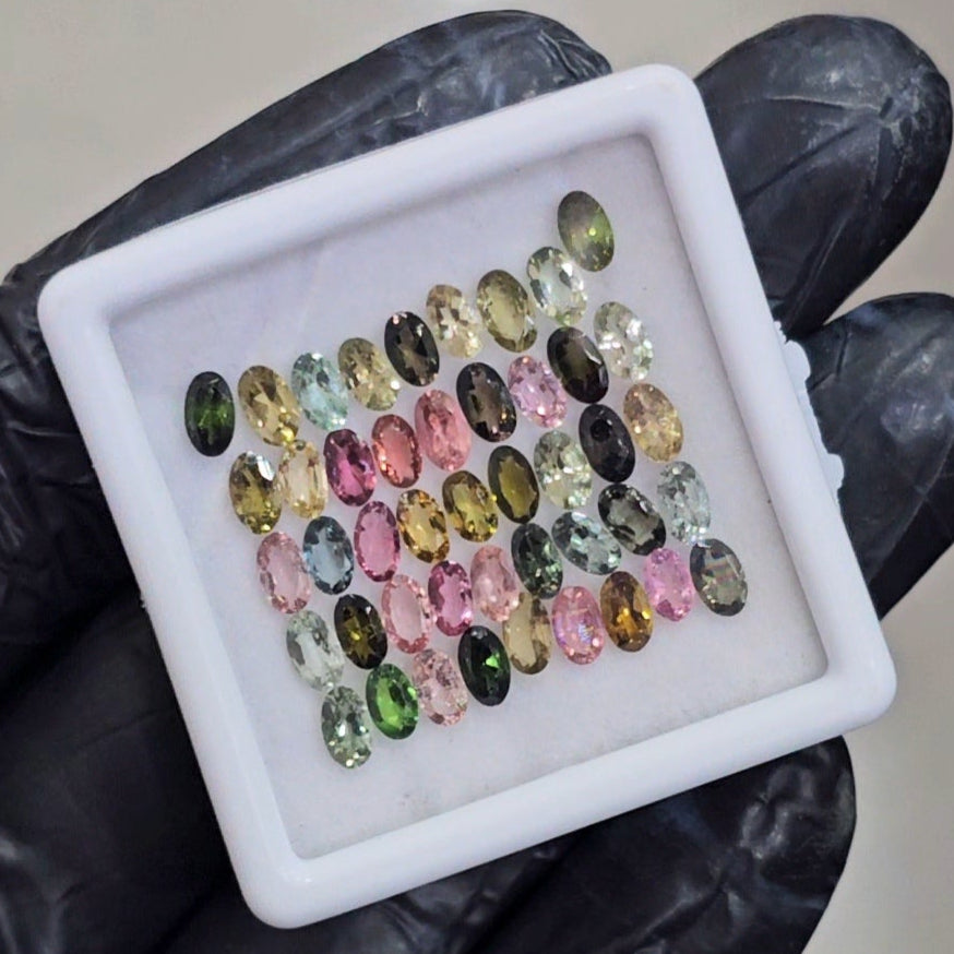 45 Pcs of Natural Tourmaline Faceted | Oval | Size: 5x3mm - The LabradoriteKing