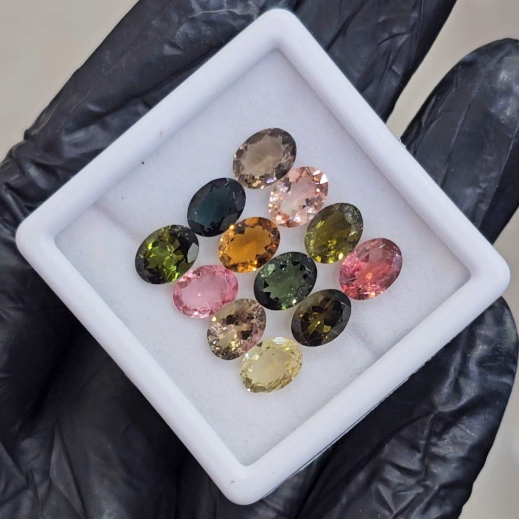 12 Pcs of Natural Tourmaline Faceted  | Oval | Size: 8x6mm - The LabradoriteKing