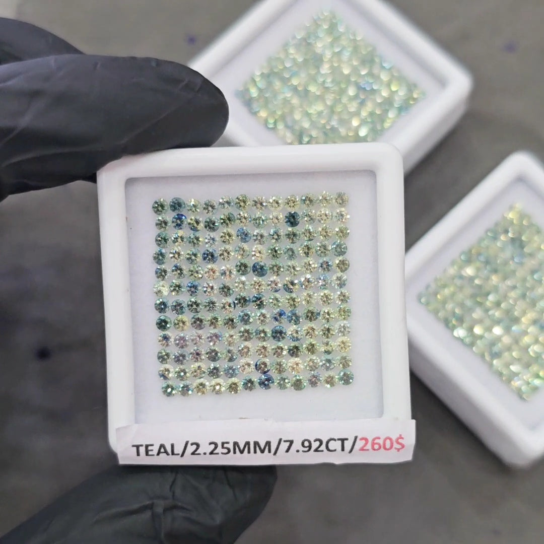 Natural Teal Sapphire unheated Ideal Cut | Round | 2.25mm | Teal Colour - The LabradoriteKing