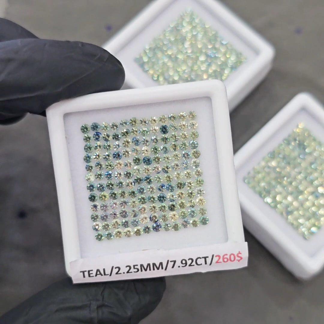 Natural Teal Sapphire unheated Ideal Cut | Round | 2.25mm | Teal Colour - The LabradoriteKing