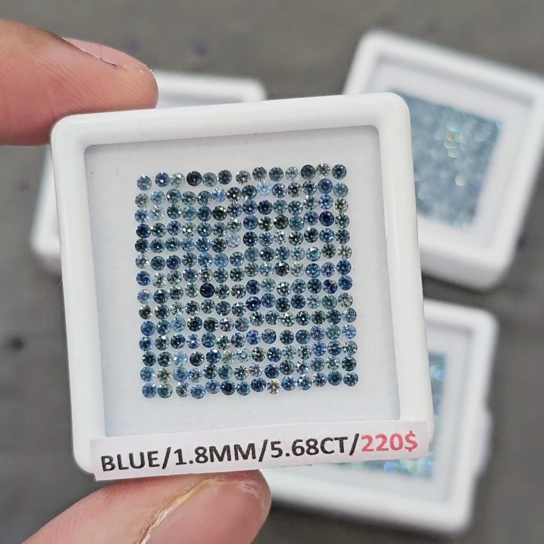 Natural Blue Sapphire unheated Ideal Cut | Round | 1.8mm | Blue Colour - The LabradoriteKing