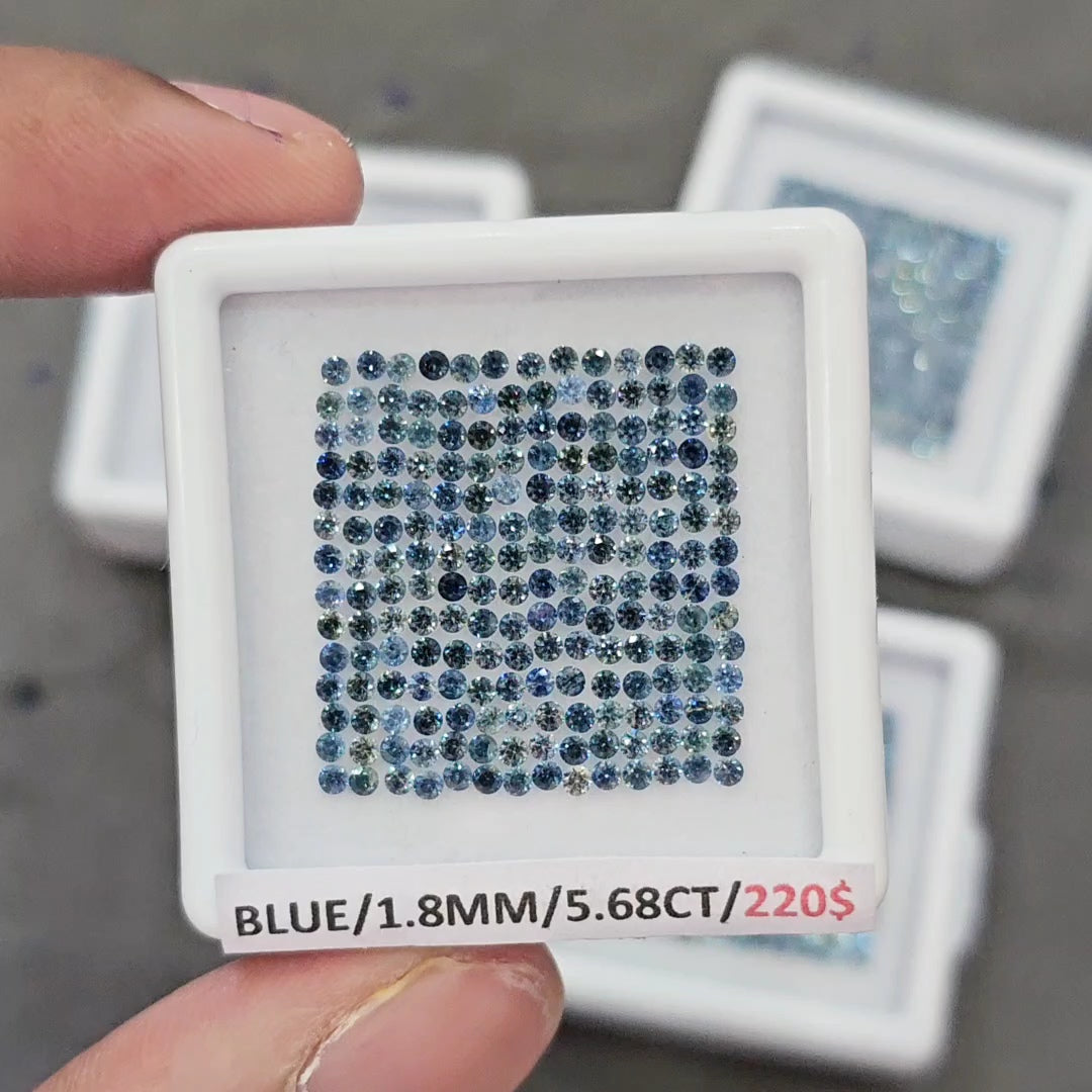 Natural Blue Sapphire unheated Ideal Cut | Round | 1.8mm | Blue Colour - The LabradoriteKing