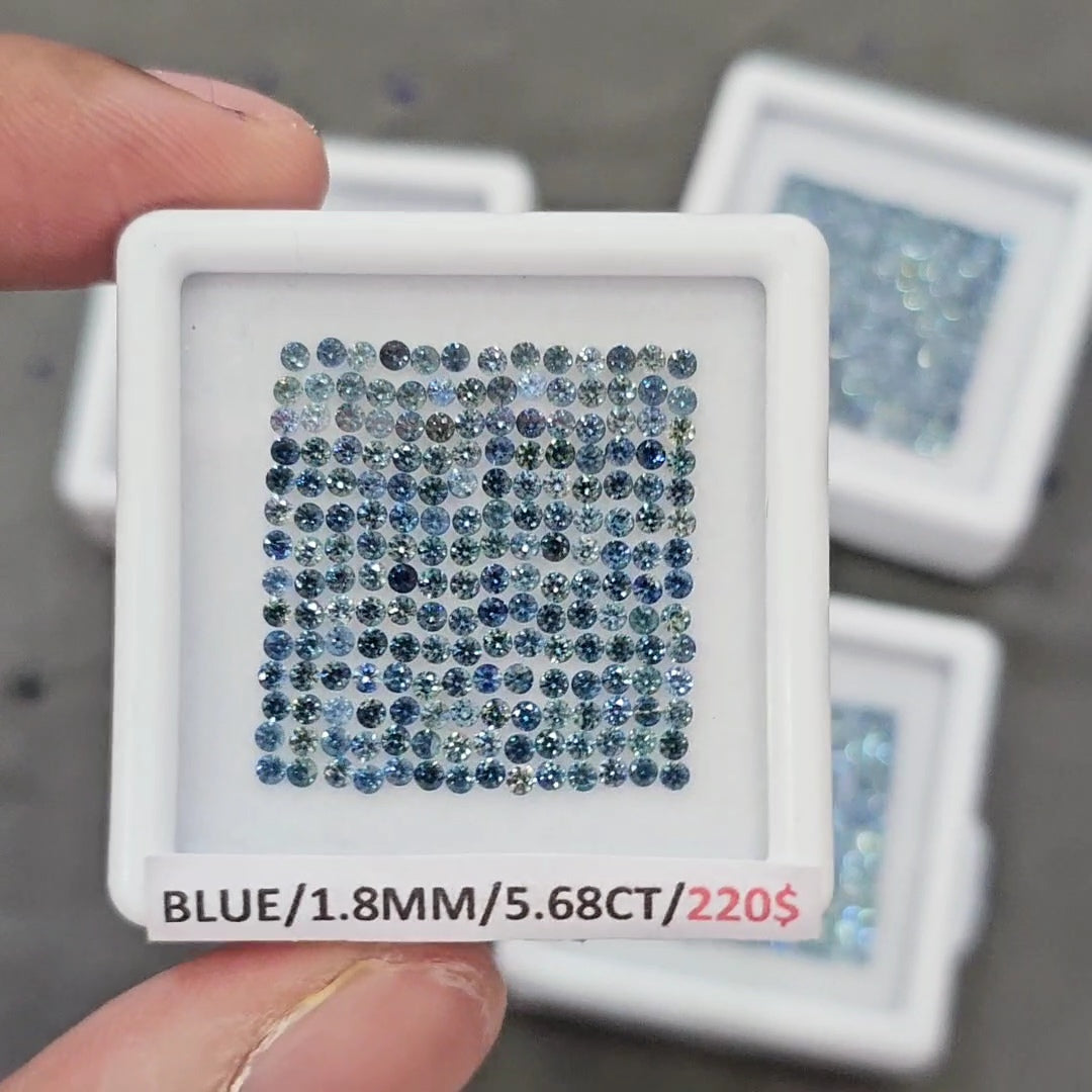 Natural Blue Sapphire unheated Ideal Cut | Round | 1.8mm | Blue Colour - The LabradoriteKing