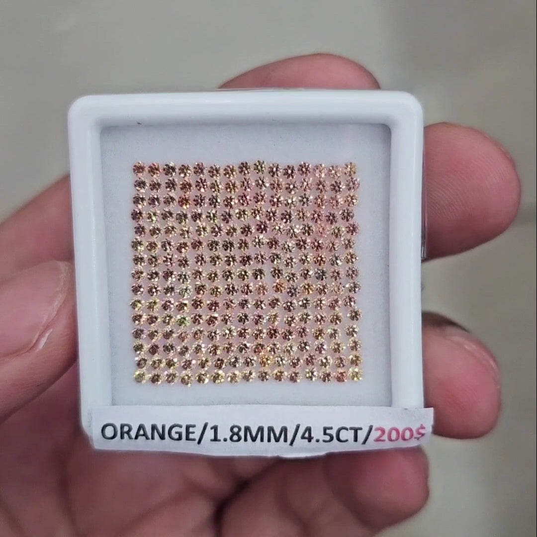 Natural Orange Sapphire unheated Ideal Cut | Round | 1.8mm | Orange Colour - The LabradoriteKing