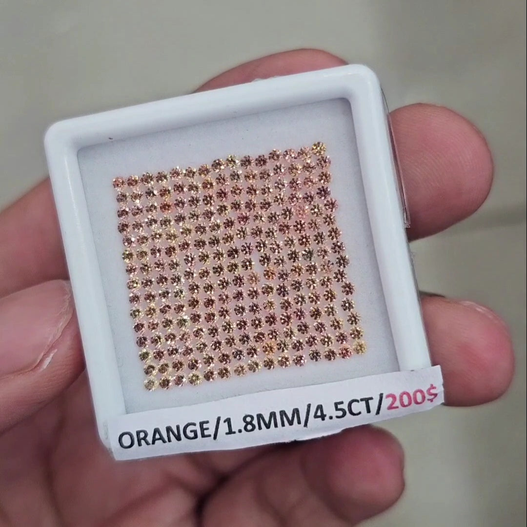 Natural Orange Sapphire unheated Ideal Cut | Round | 1.8mm | Orange Colour - The LabradoriteKing