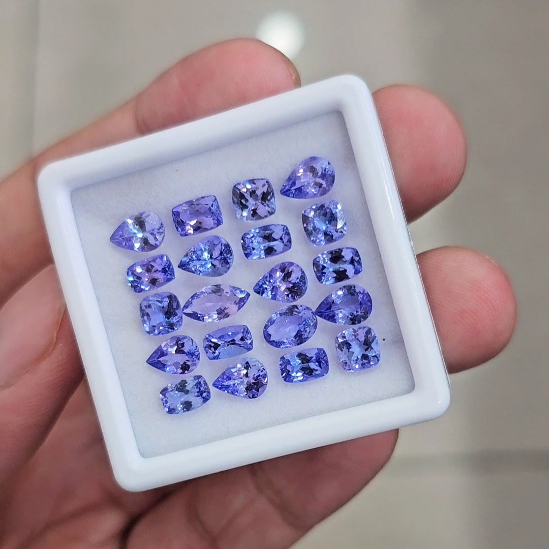 20 Pcs Natural Tanzanite Faceted  | Mix | Size: 5-8mm - The LabradoriteKing
