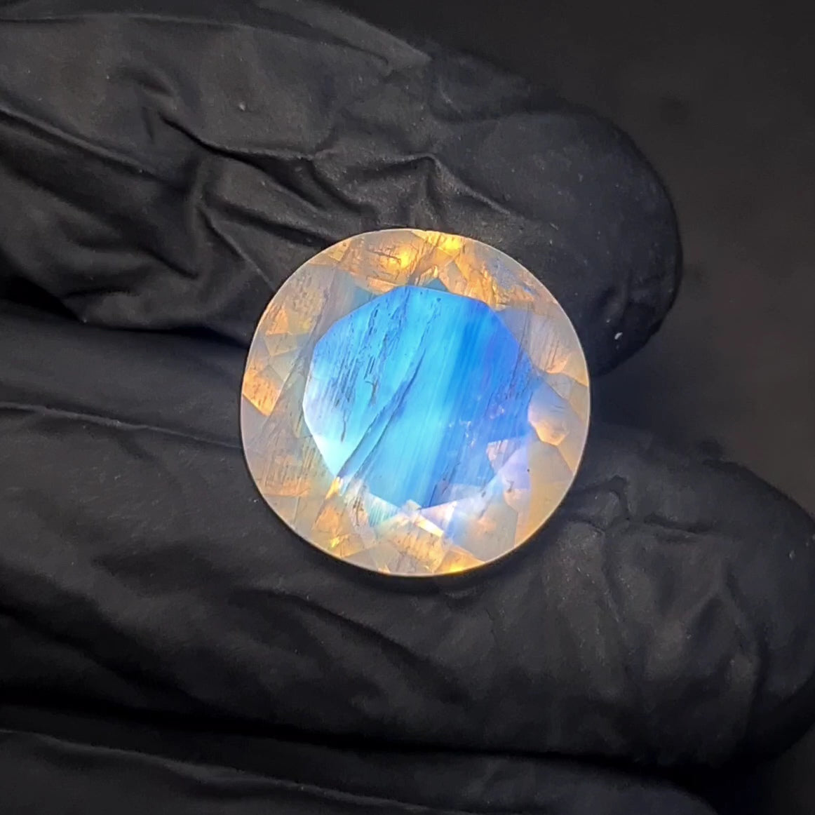 Natural Rainbow Moonstone from India Faceted | Round| 16mm