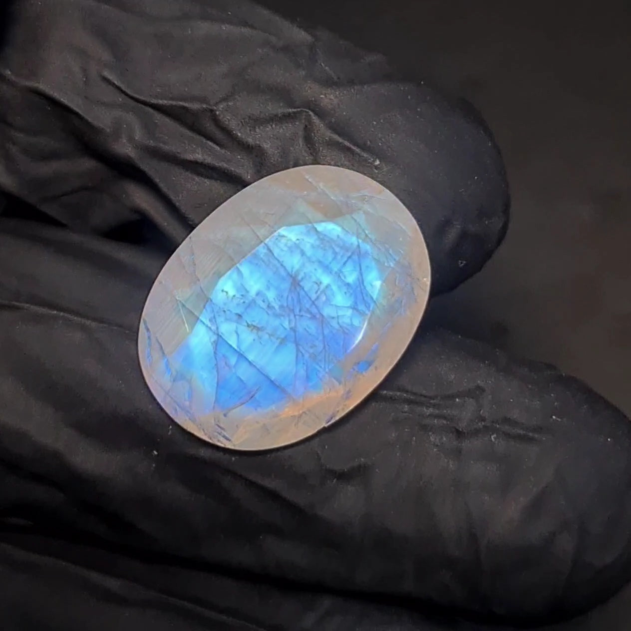 Natural Rainbow Moonstone from India Faceted | Oval| 18x14mm