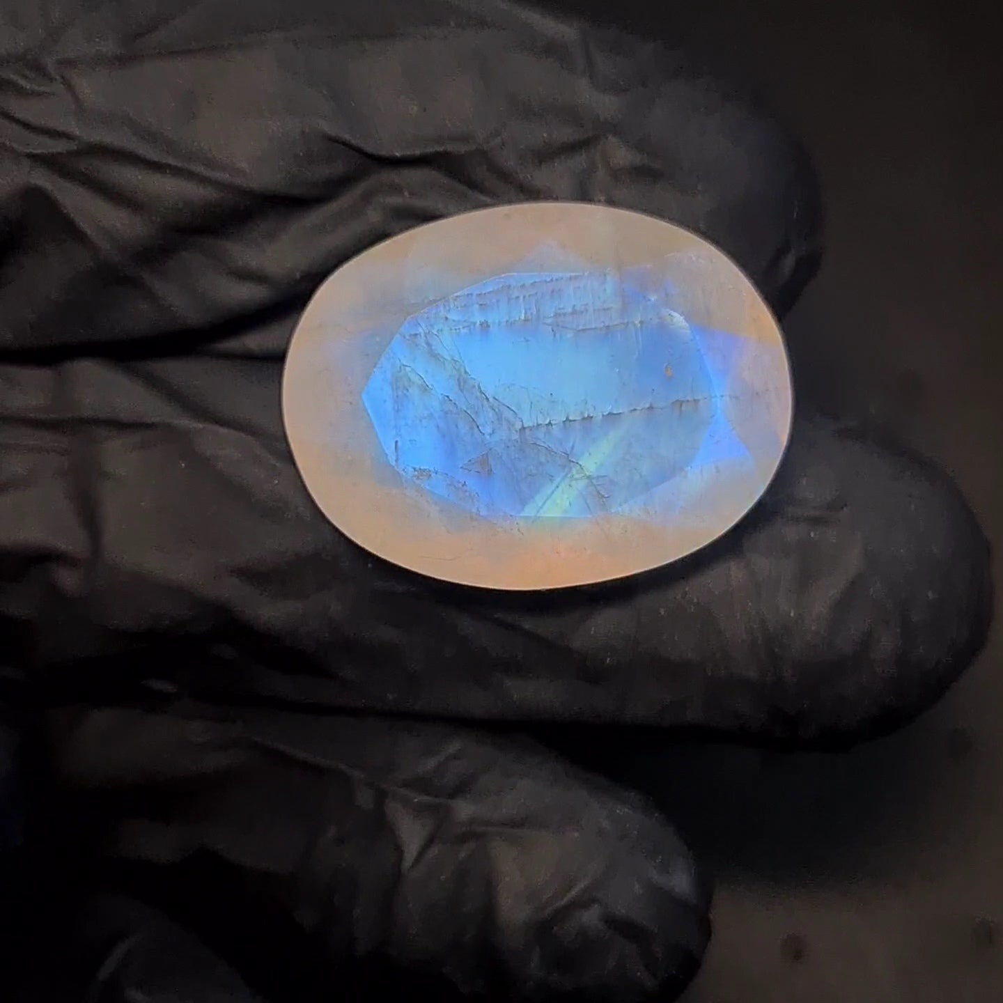 Natural Rainbow Moonstone from India Faceted | Oval| 23x17mm