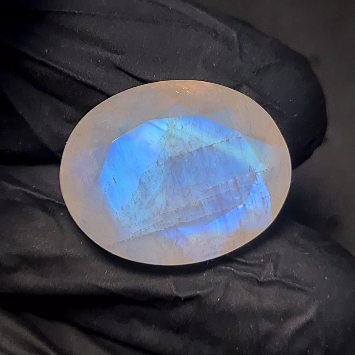 Natural Rainbow Moonstone from India Faceted | Oval| 22X18mm