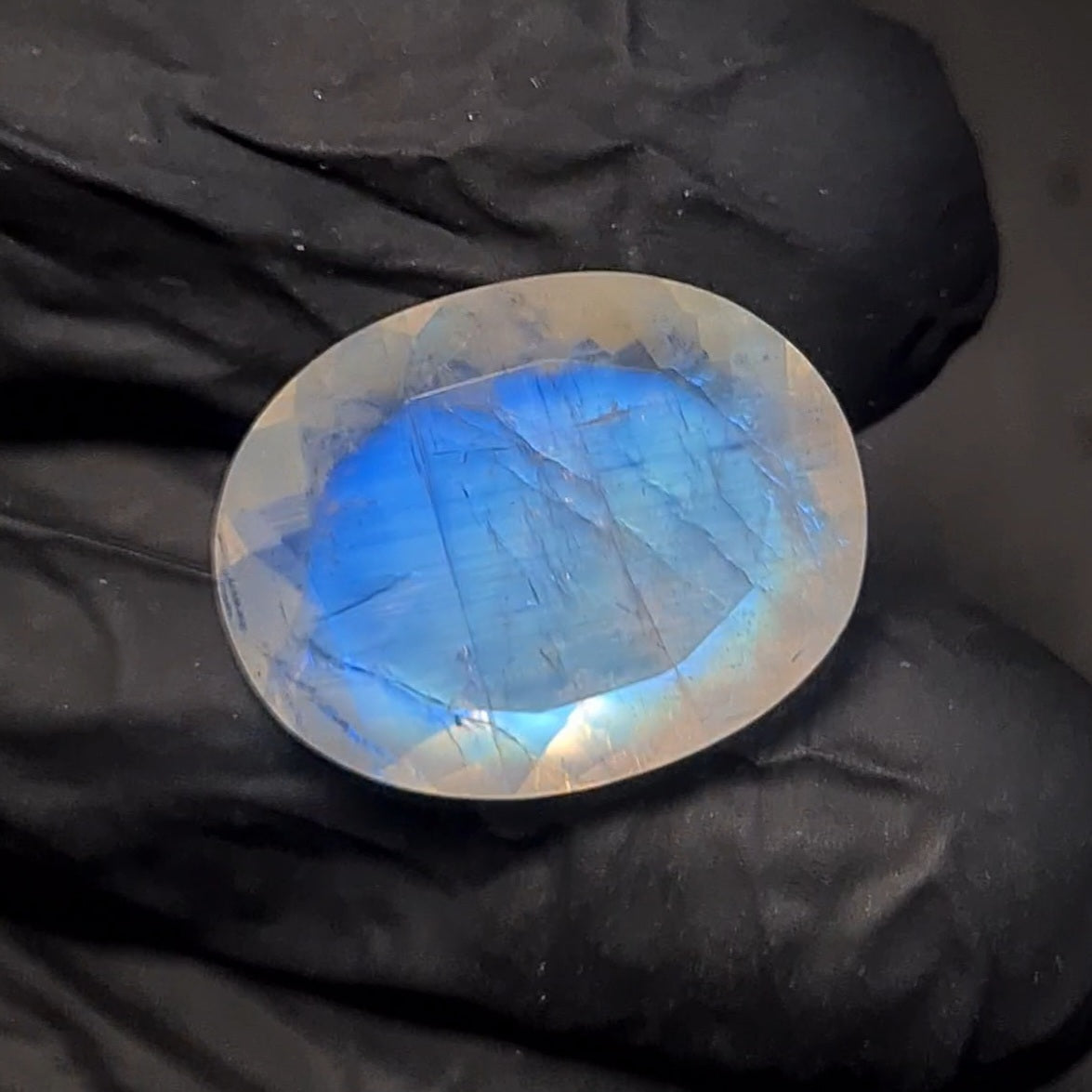 Natural Rainbow Moonstone from India Faceted | Oval| 19x15mm