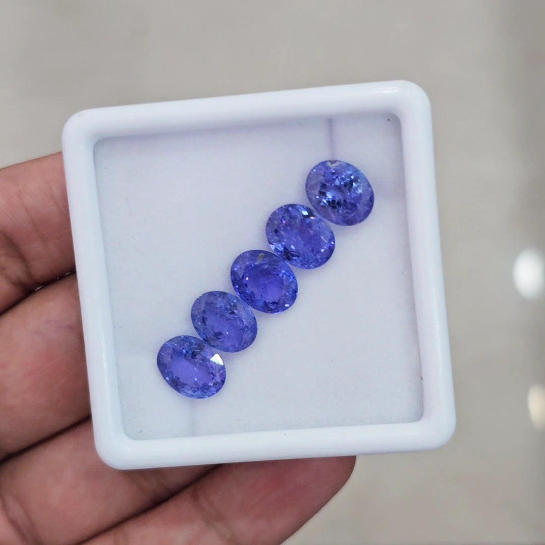 5 Pcs Of Natural Tanzanite Faceted Gemstone | Oval| Size: 10x8mm - The LabradoriteKing