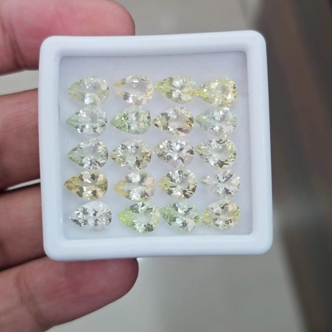 20 Pcs of Natural Mix Beryls, Morganite & Heliodor| Shap: Pear| Size:8x6mm - The LabradoriteKing