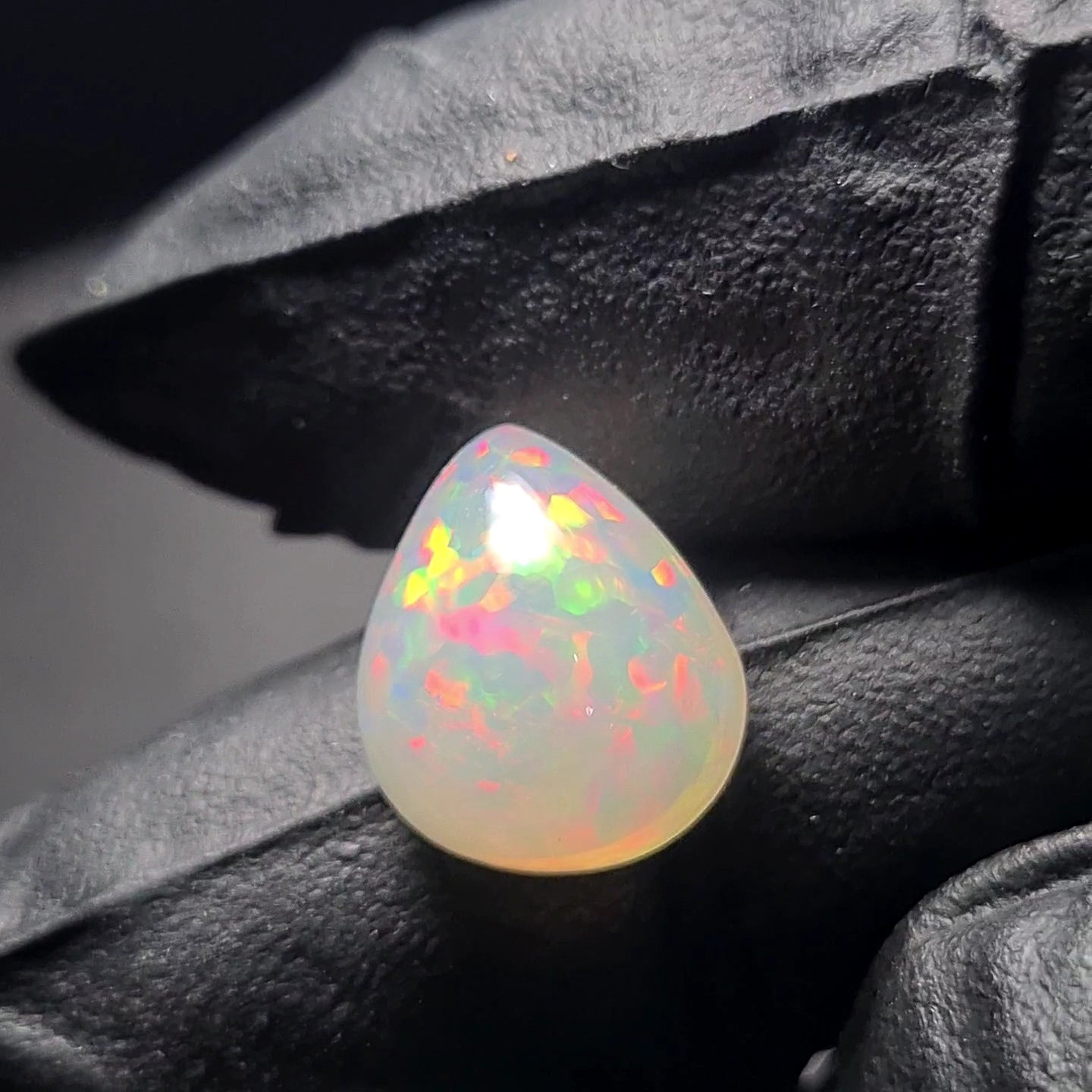 Natural Ethiopian Opal Cabochon | Pear| Size: 15x13mm - The LabradoriteKing