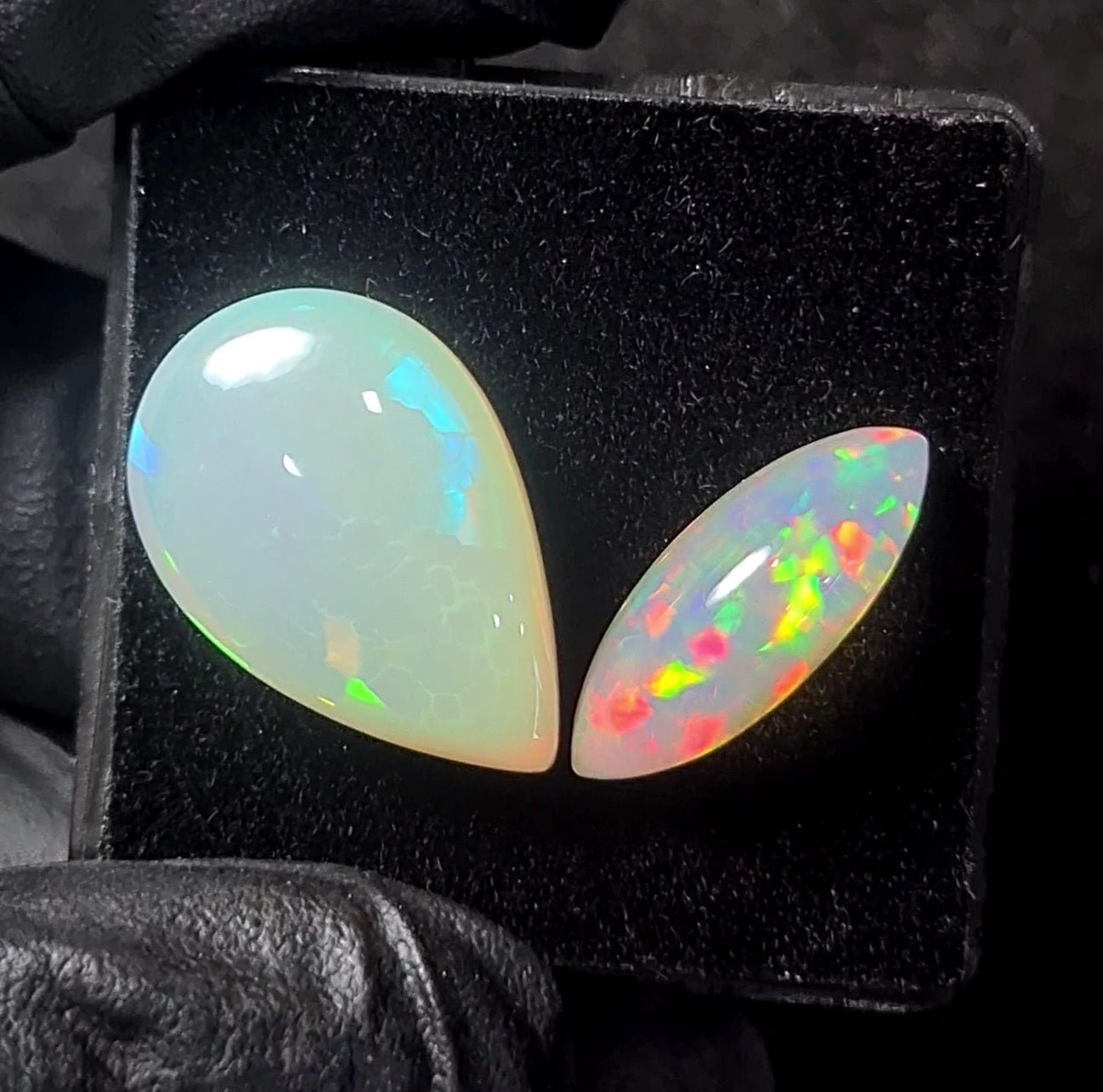 2pcs Natural Ethiopian Opal Cabochon | Pear&Marquis| Size: 8-24mm - The LabradoriteKing